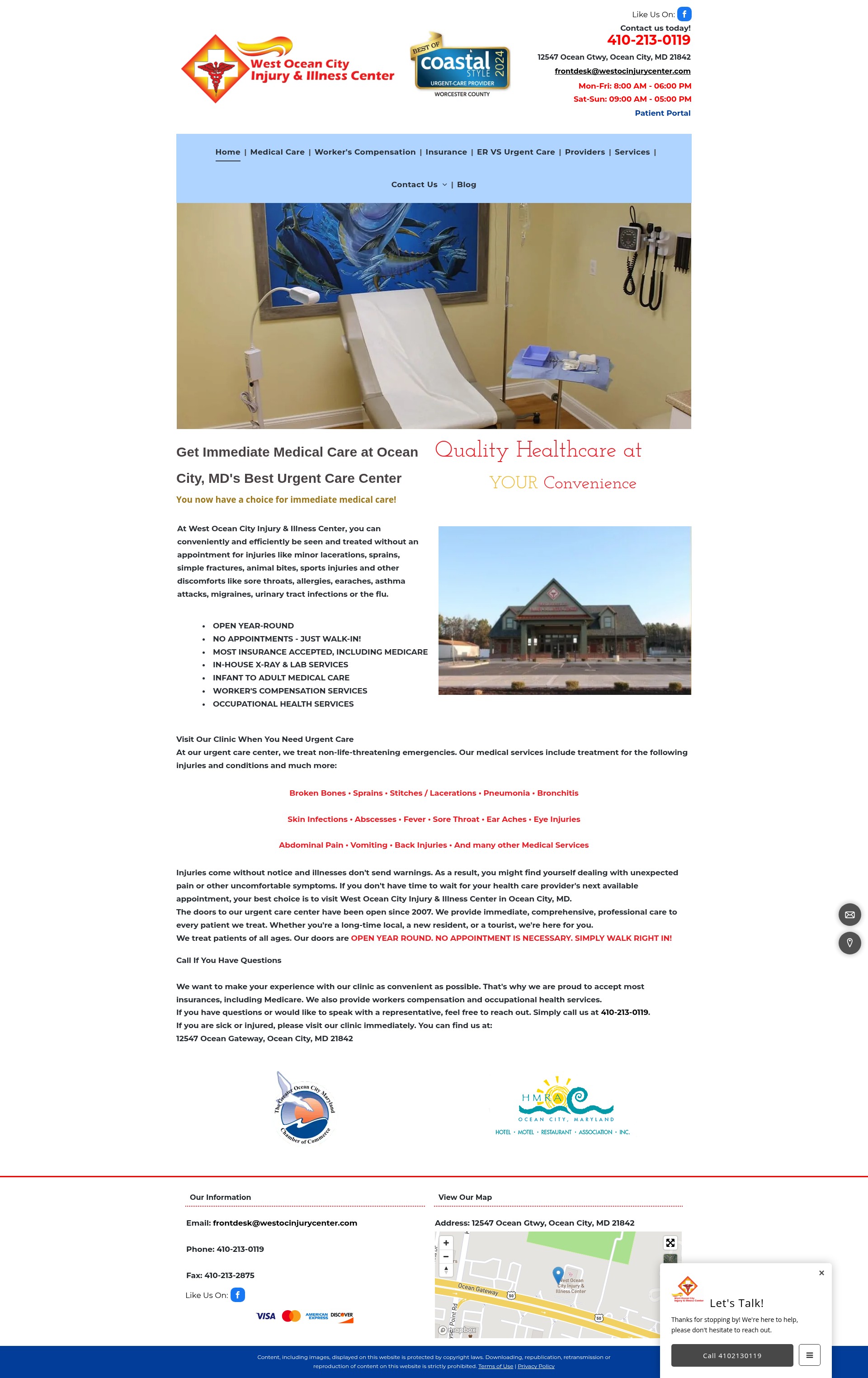 Screenshot of urgentcareoceancity.com