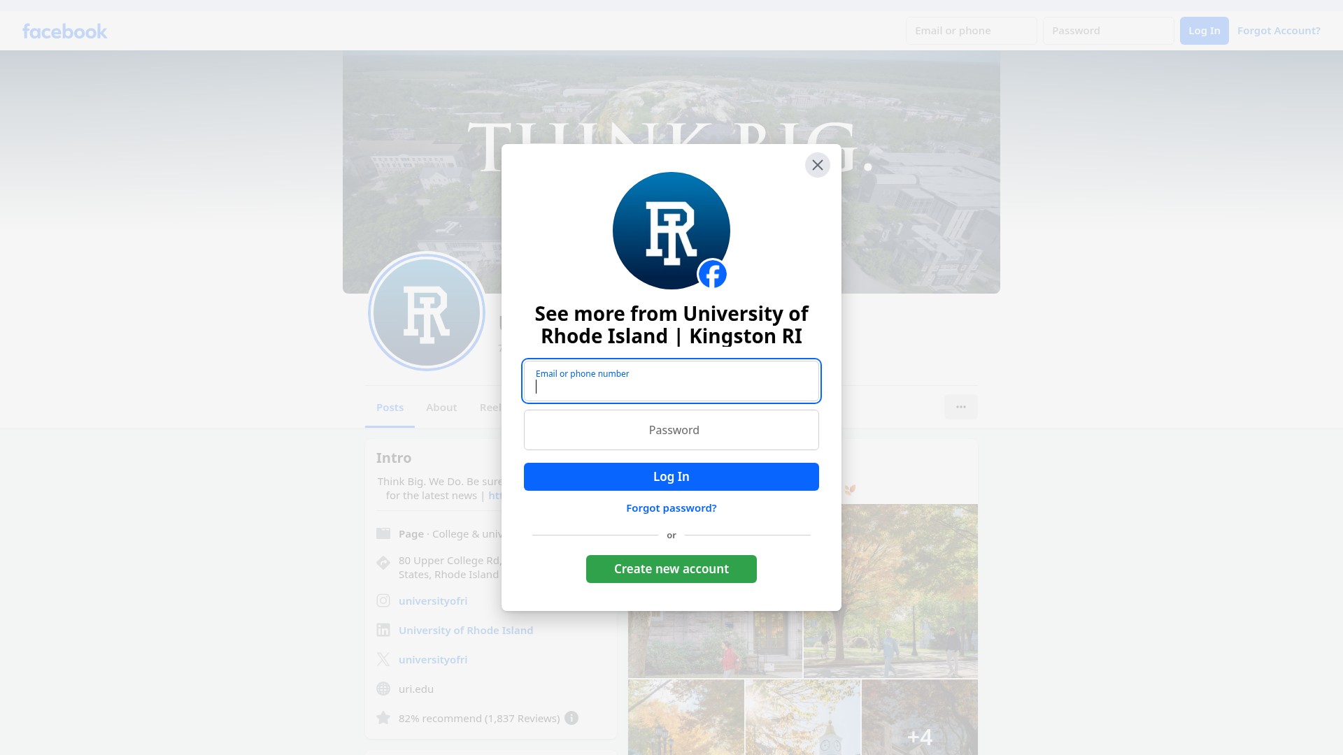 Screenshot of uri.edu
