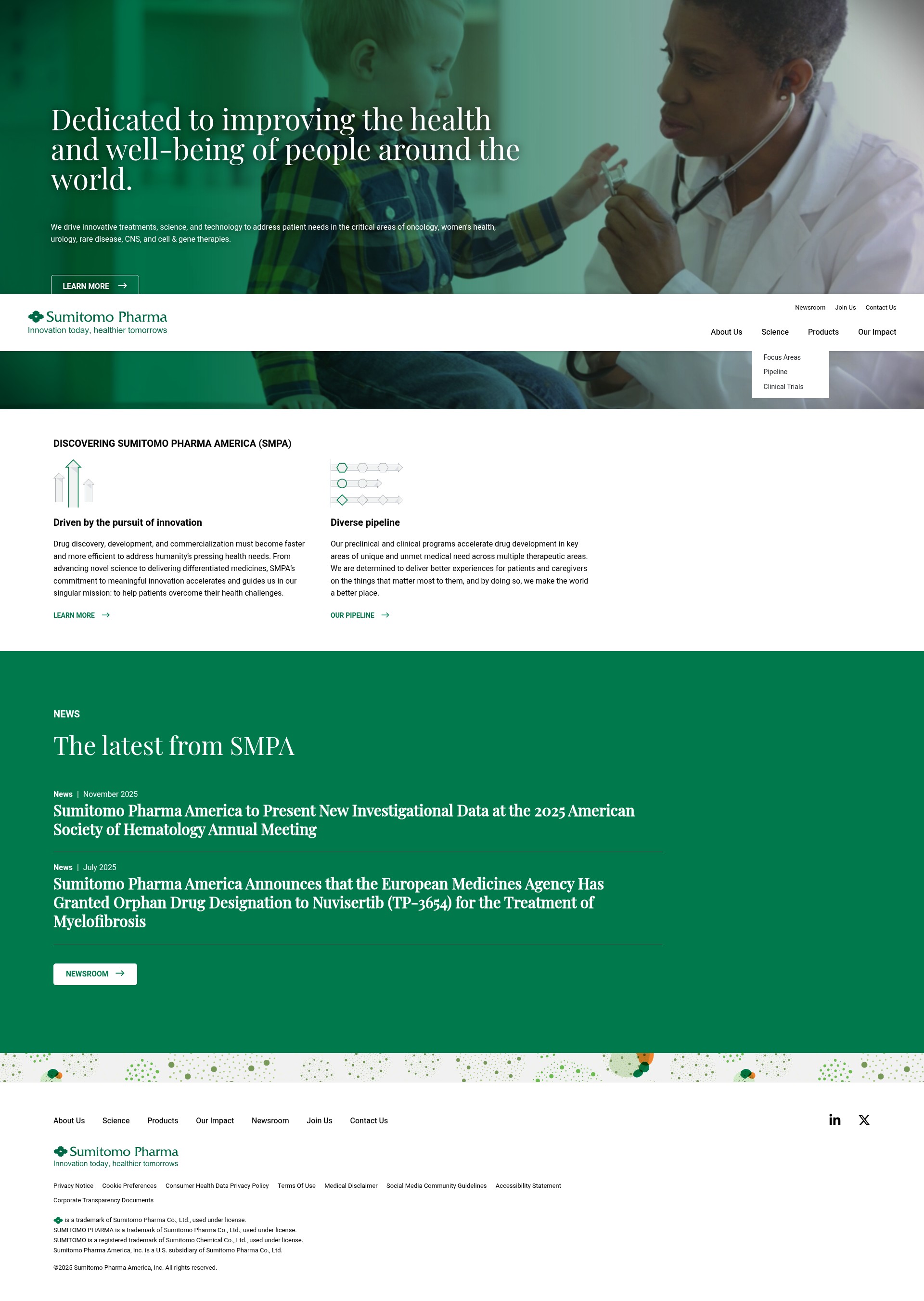 Screenshot of urovant.com