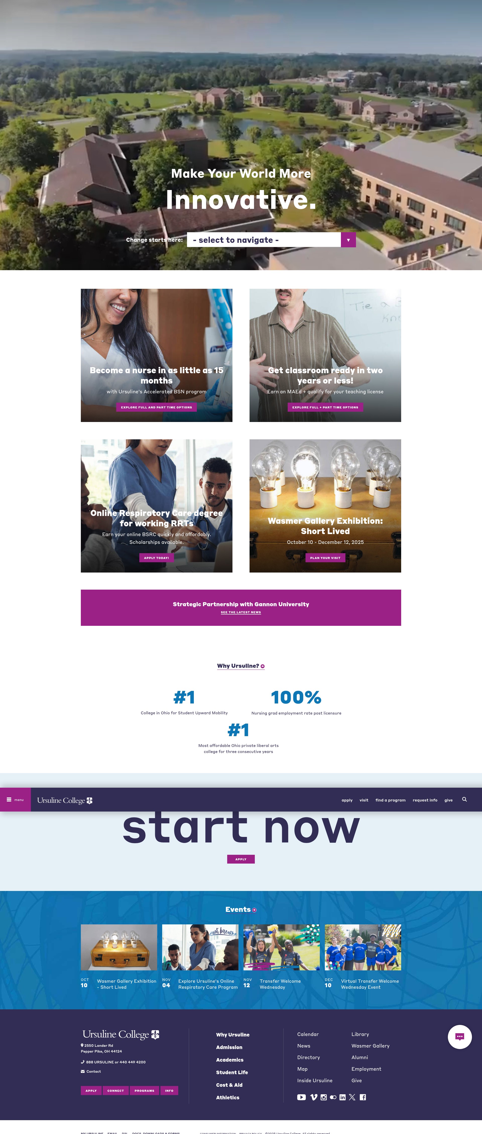 Screenshot of ursuline.edu