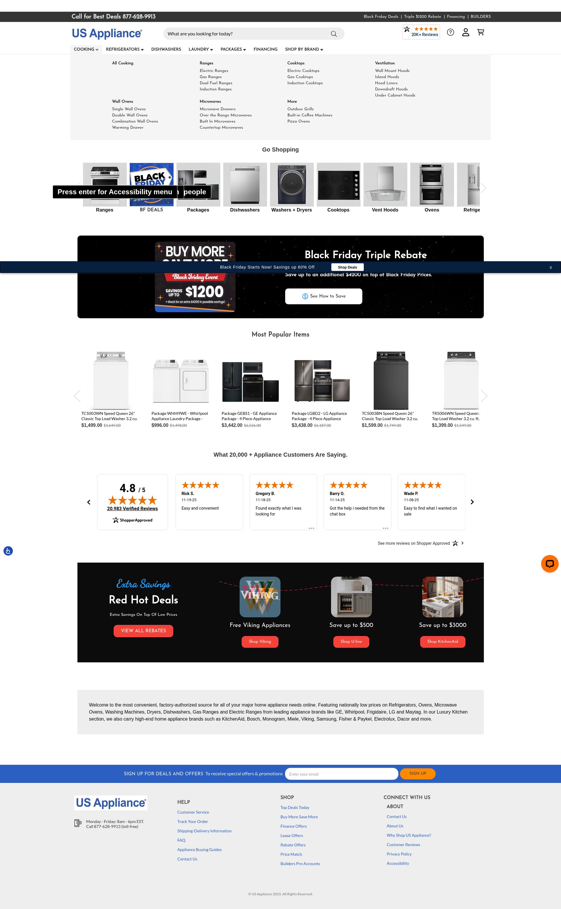 Screenshot of us-appliance.com