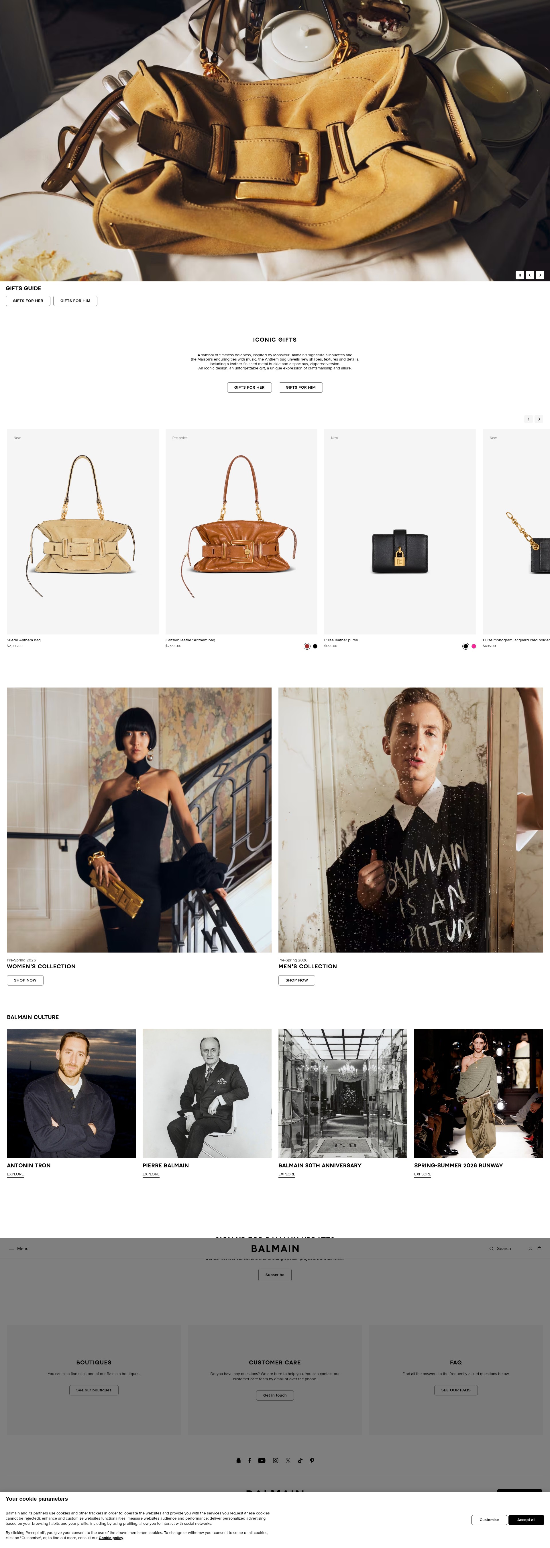 Screenshot of us.balmain.com