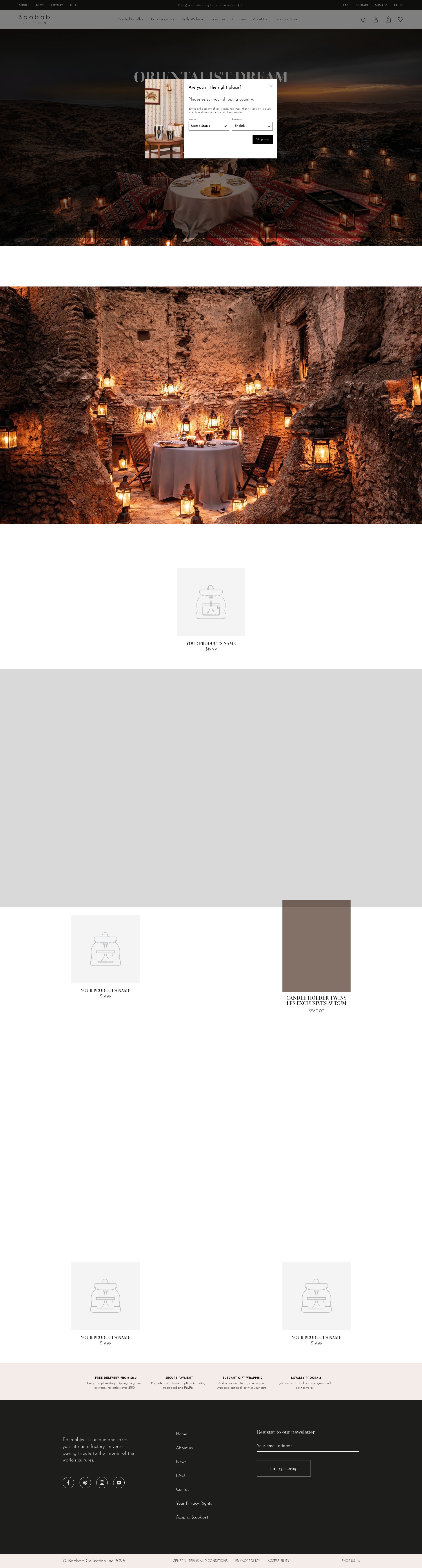 Screenshot of us.baobabcollection.com