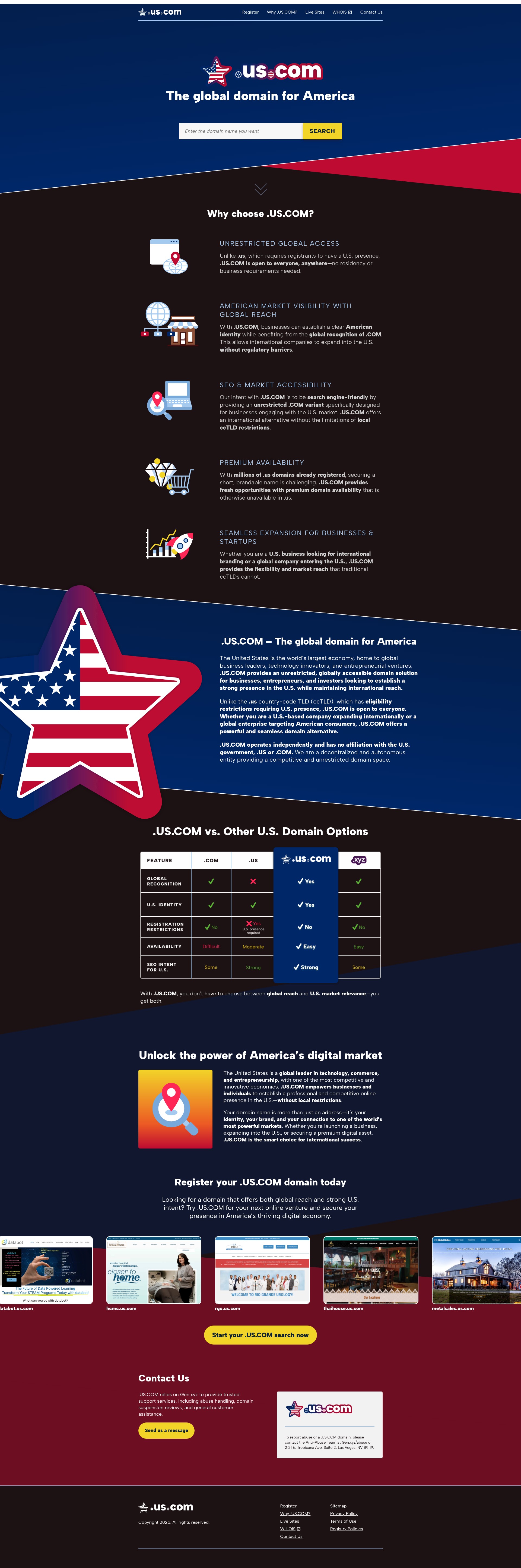 Screenshot of us.com