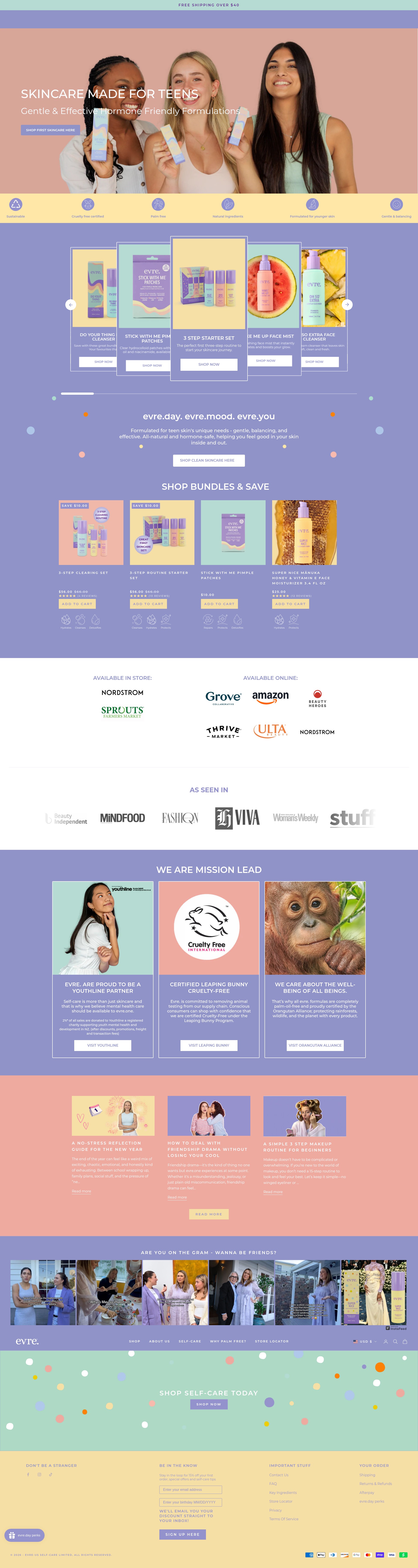 Screenshot of us.evreselfcare.com