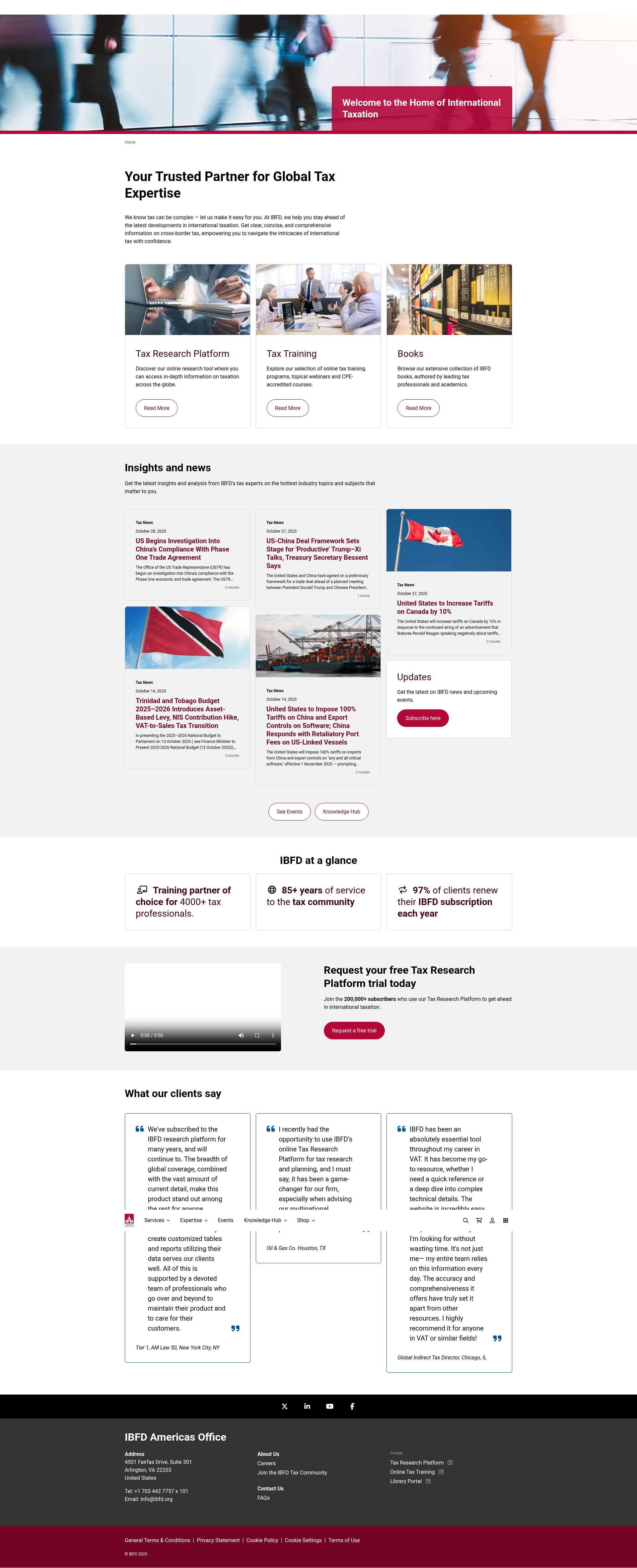 Screenshot of us.ibfd.org