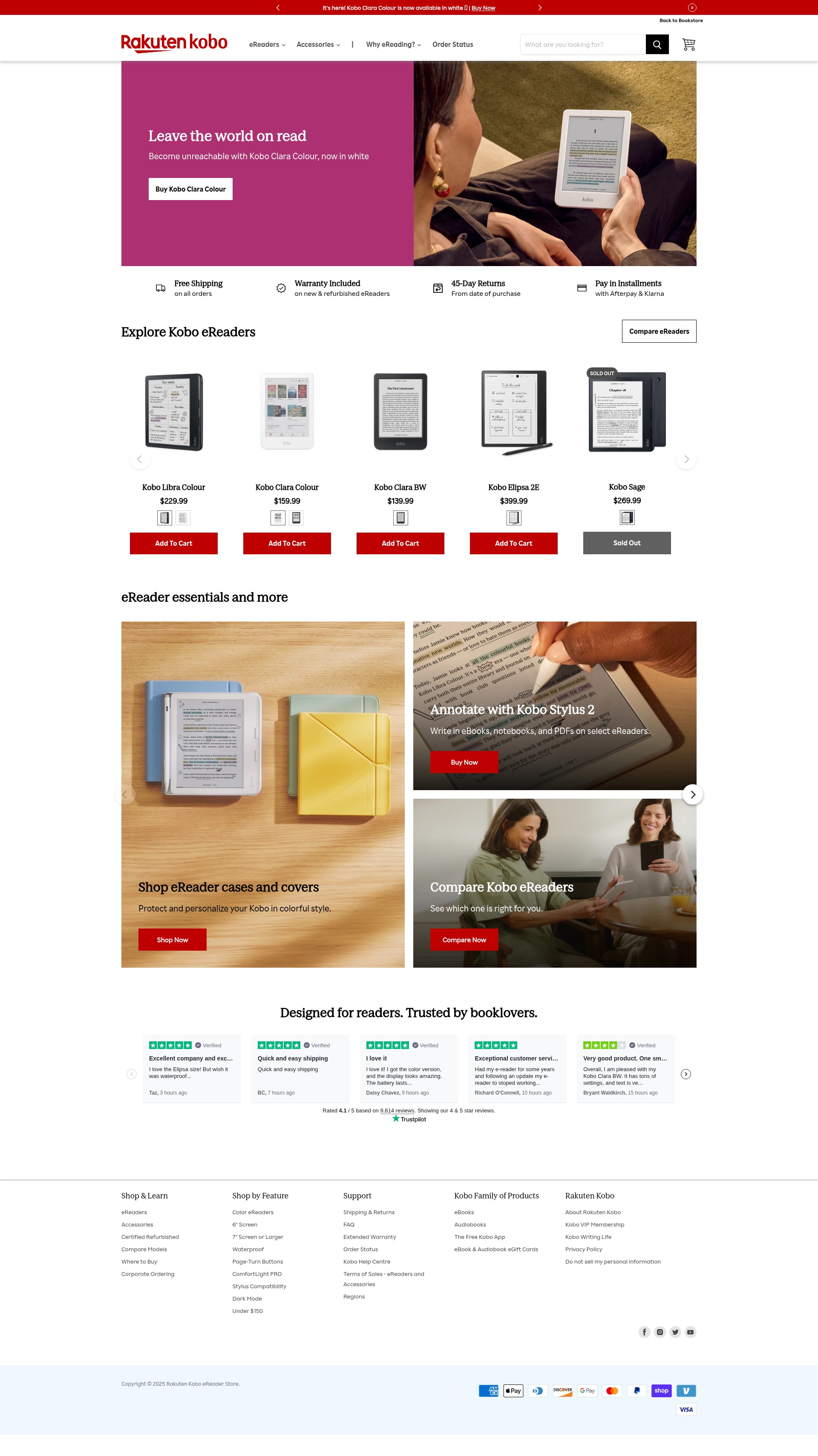 Screenshot of us.kobobooks.com