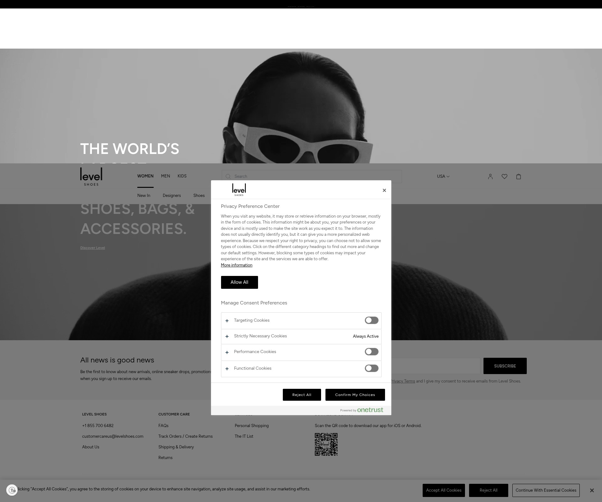 Screenshot of us.levelshoes.com