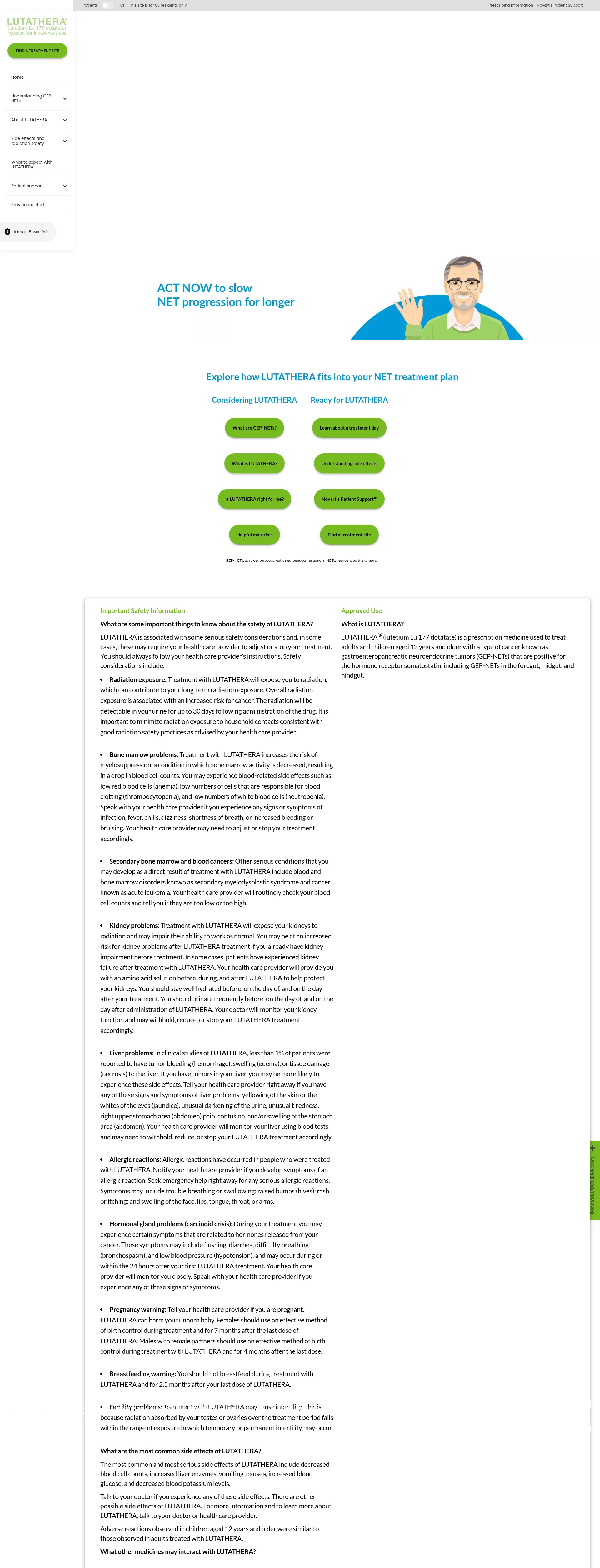 Screenshot of us.lutathera.com