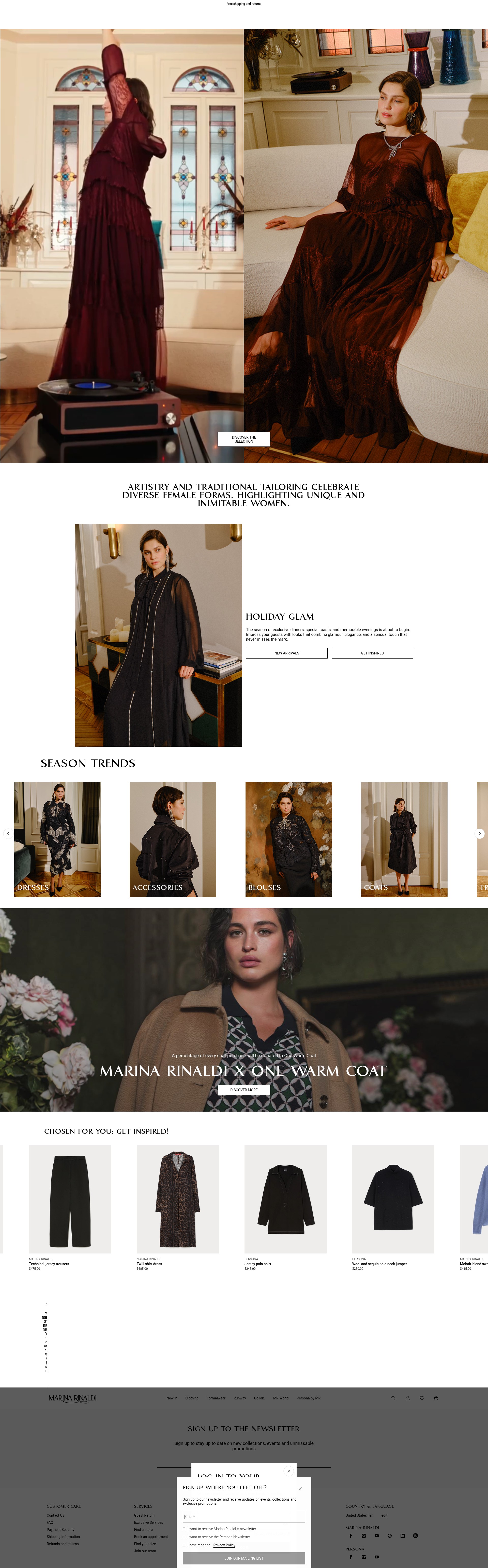 Screenshot of us.marinarinaldi.com
