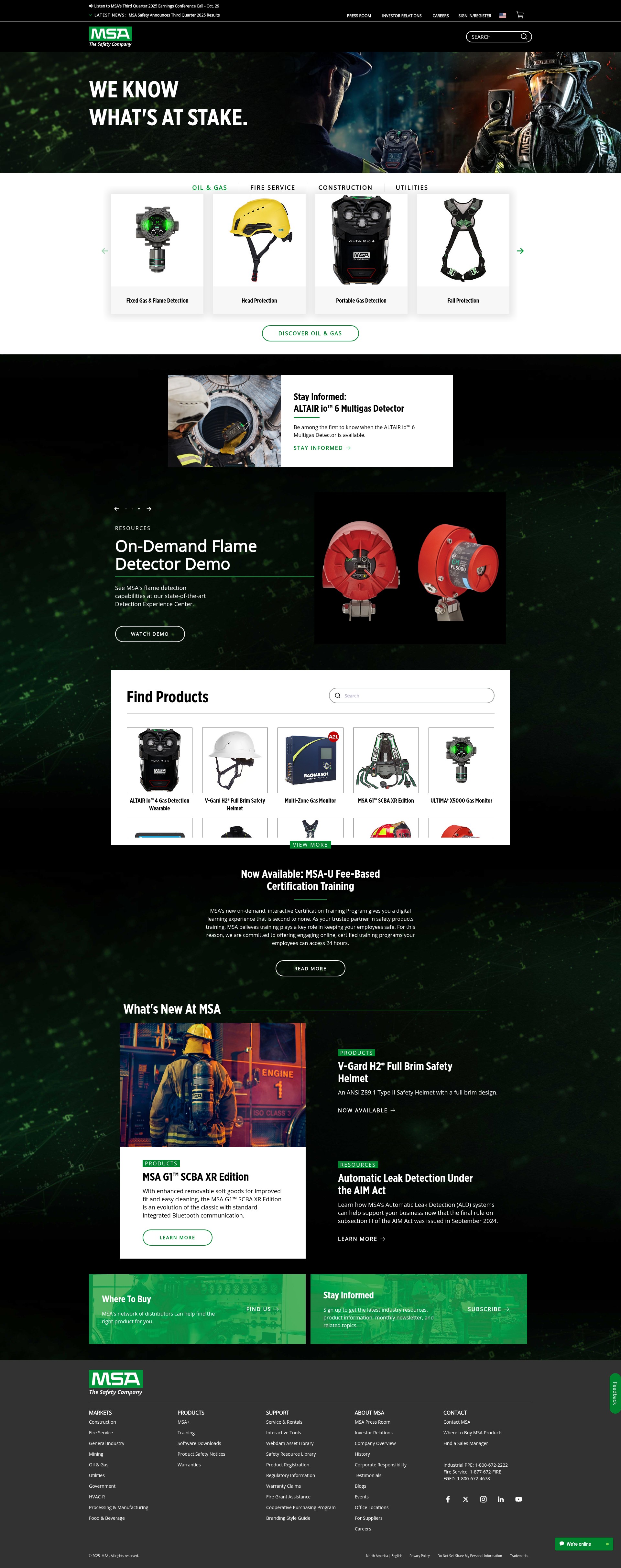 Screenshot of us.msasafety.com