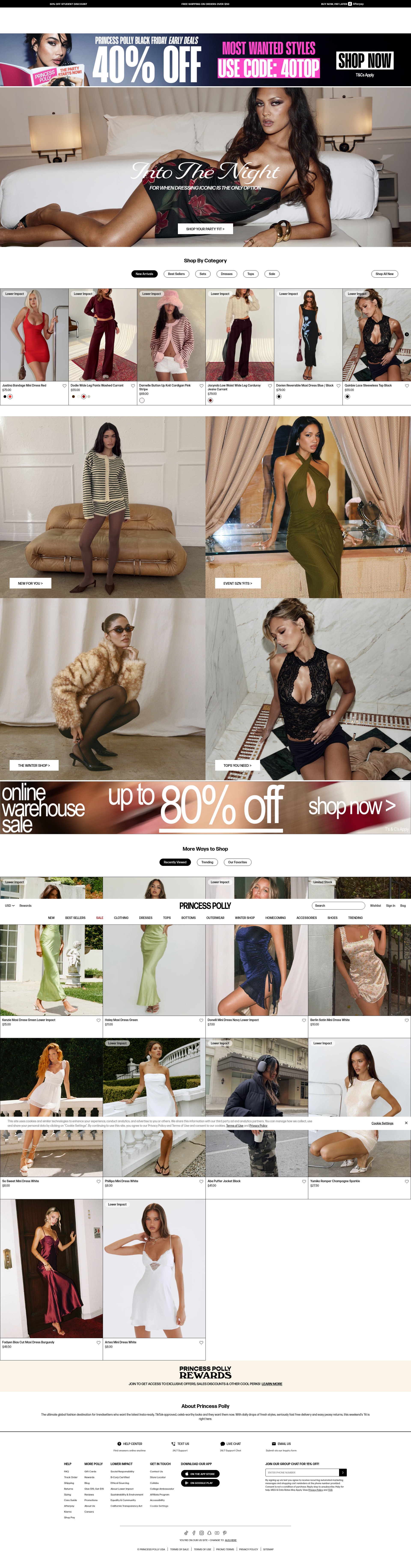 Screenshot of us.princesspolly.com