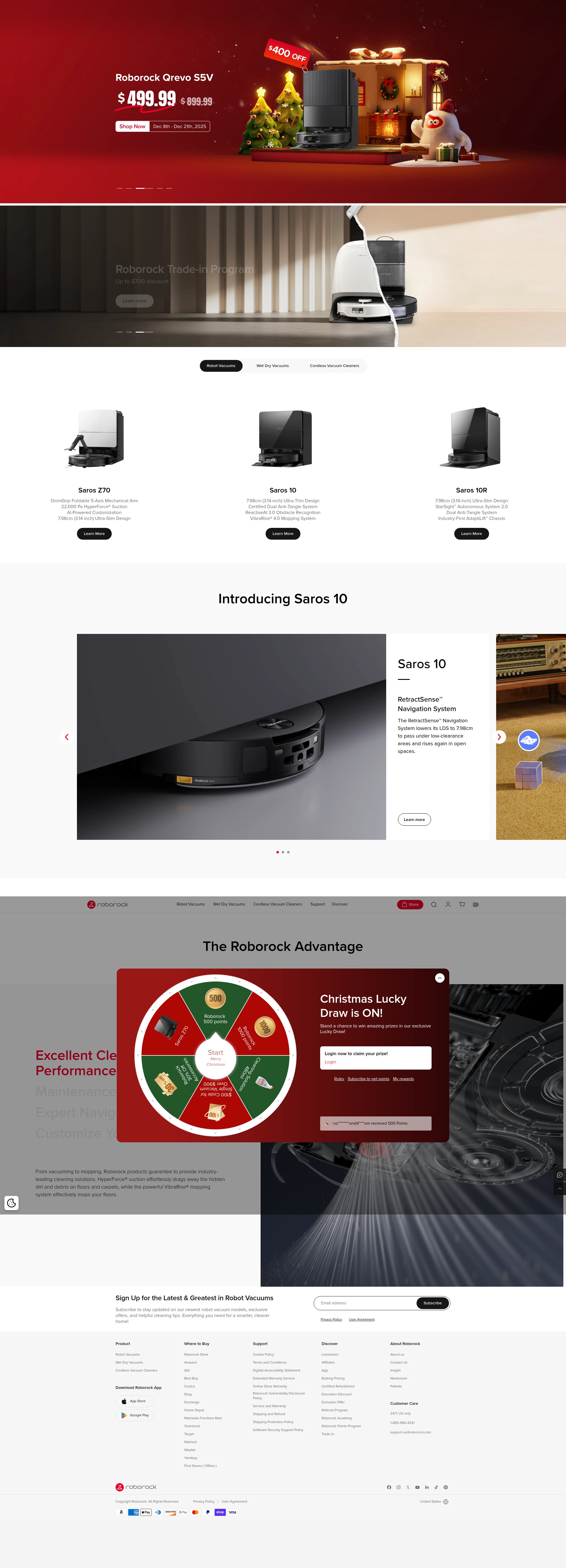 Screenshot of us.roborock.com