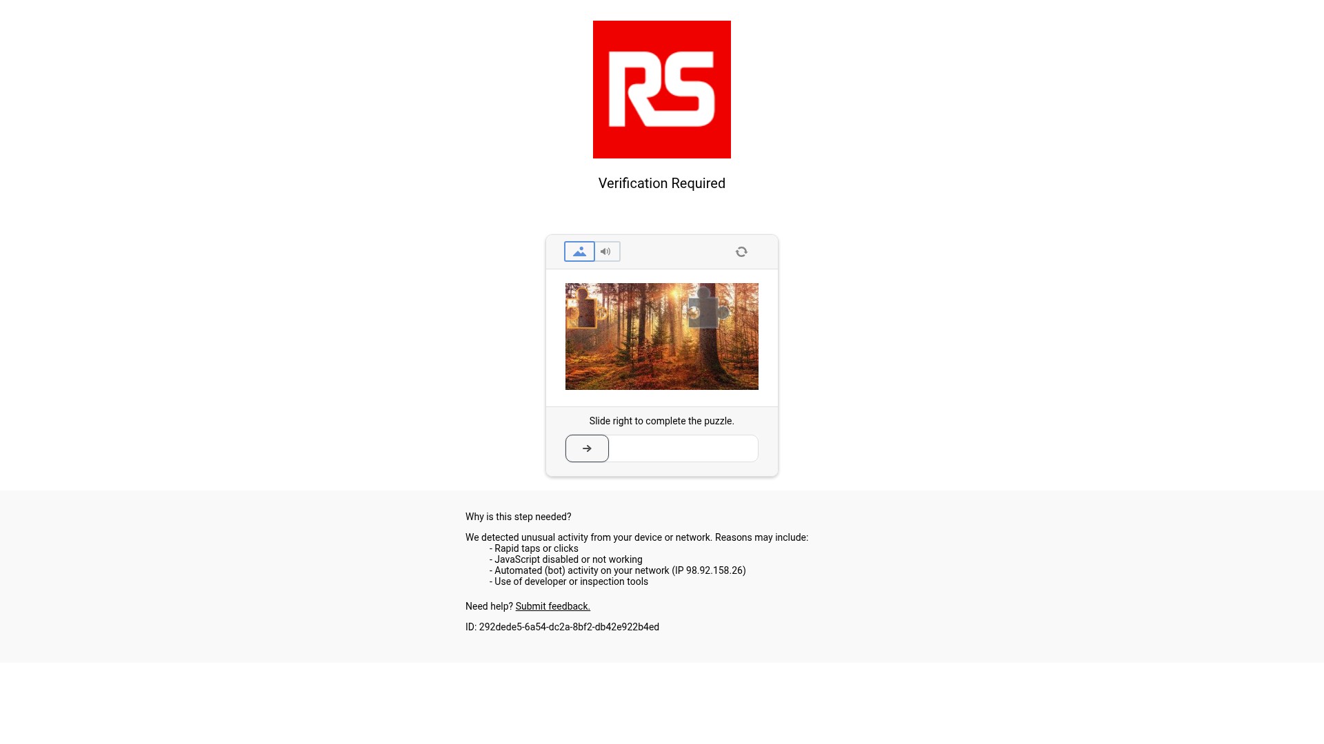 Screenshot of us.rs-online.com