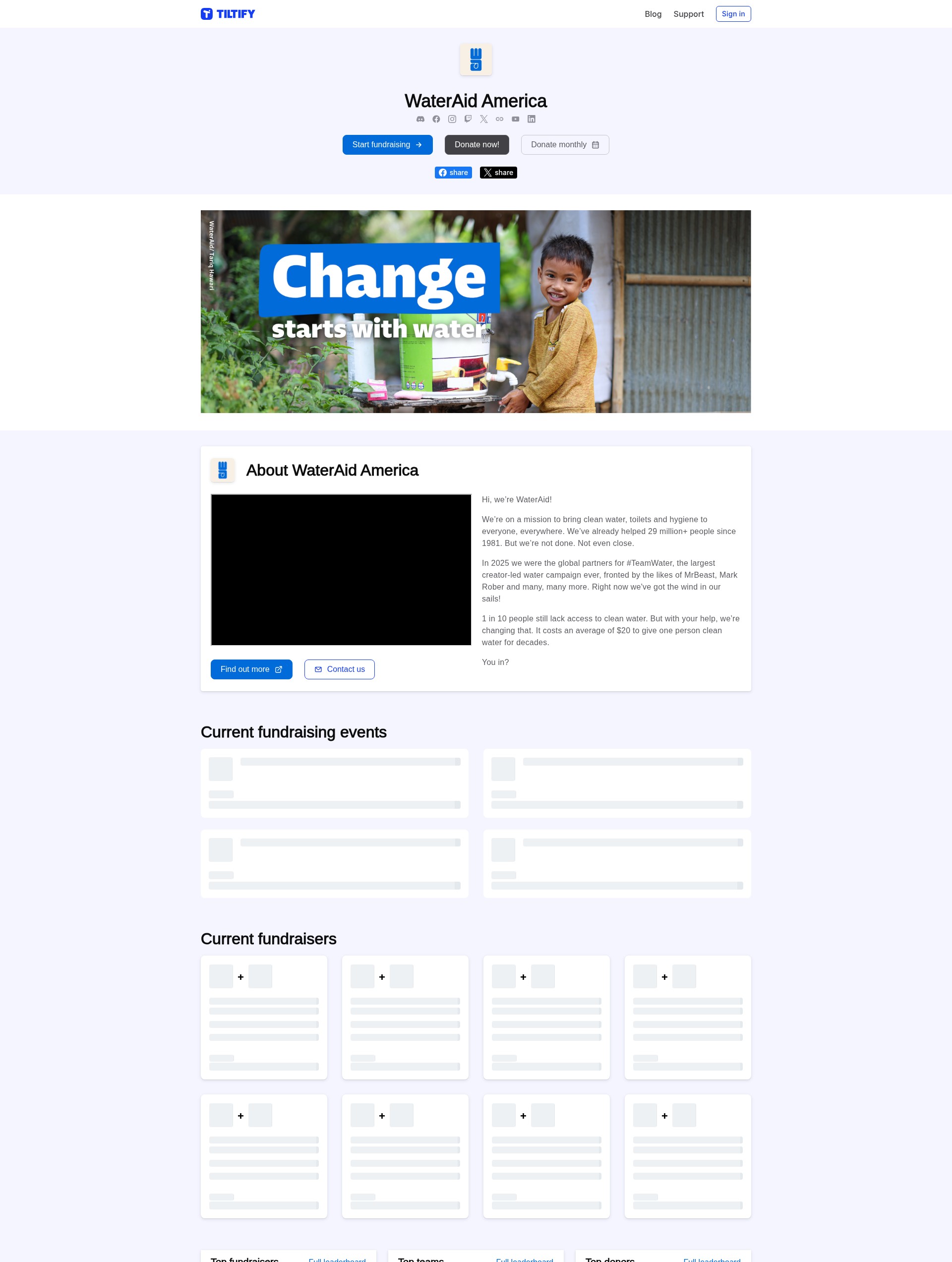 Screenshot of us.wateraid.org