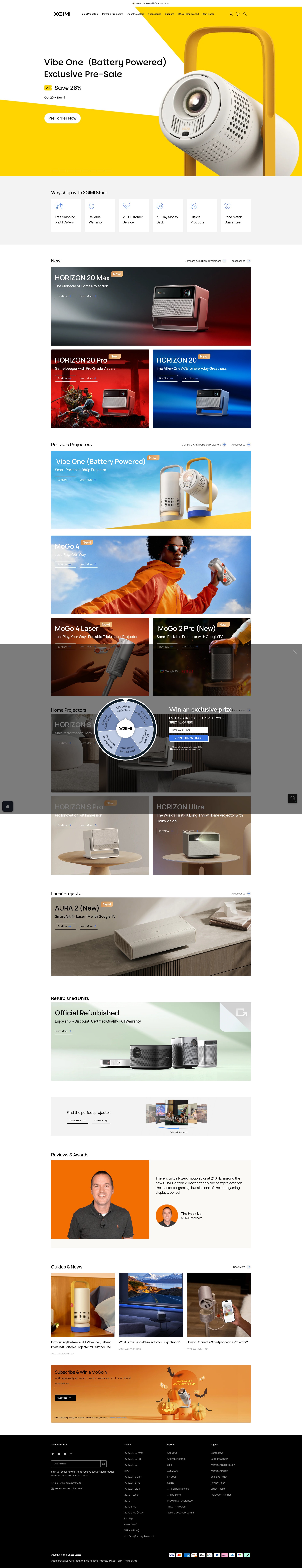Screenshot of us.xgimi.com