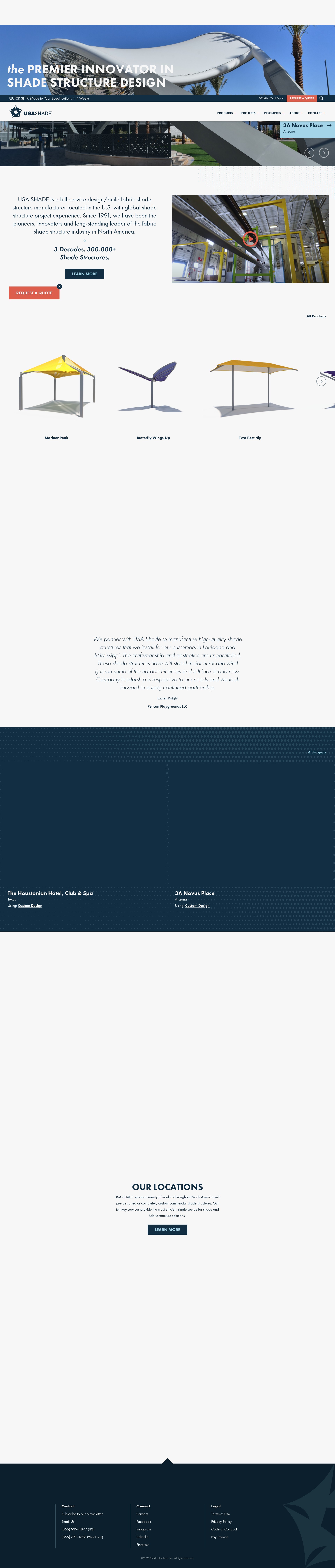 Screenshot of usa-shade.com