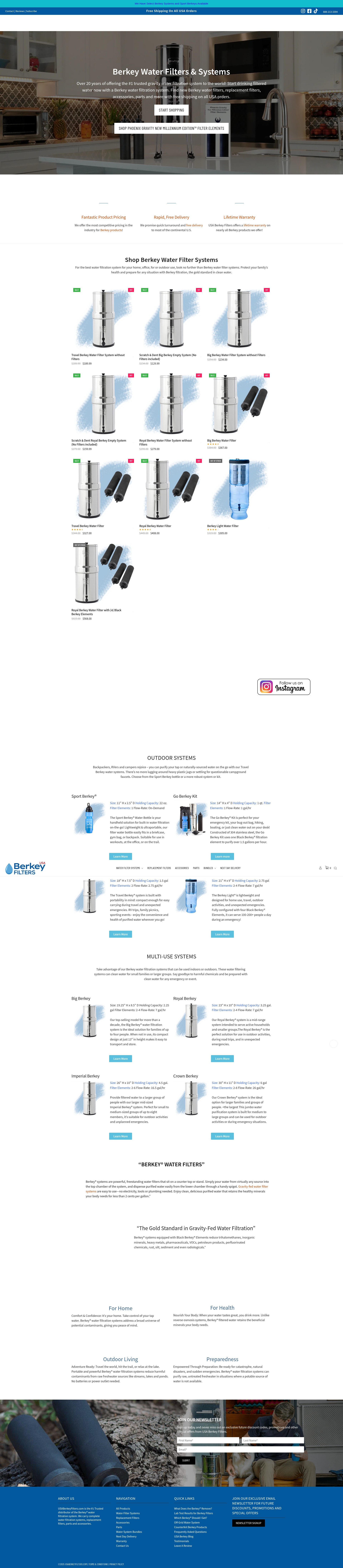 Screenshot of usaberkeyfilters.com