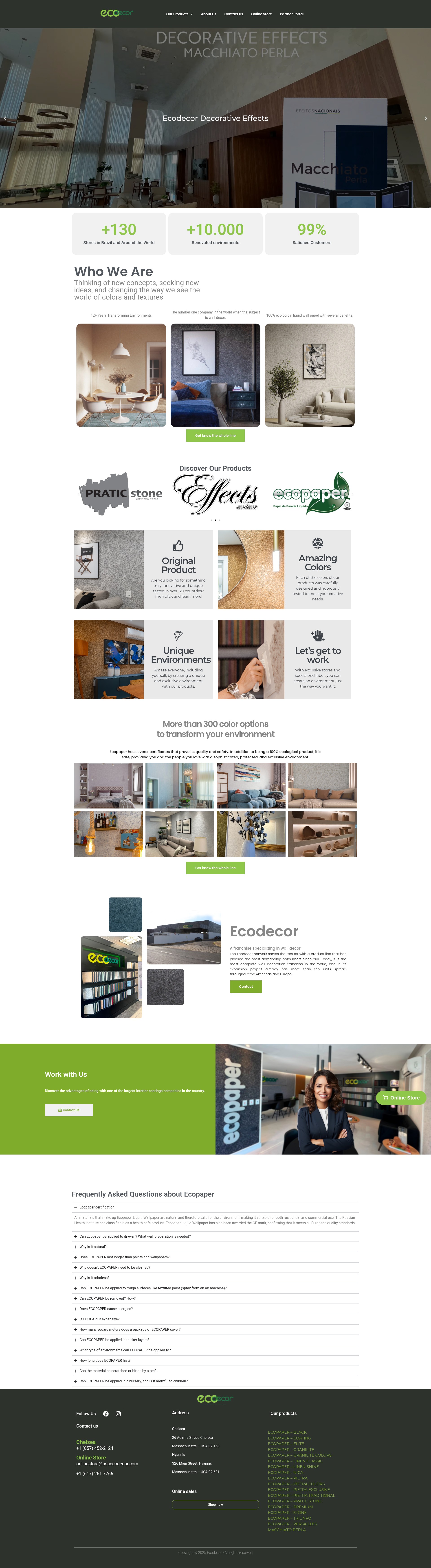 Screenshot of usaecodecor.com