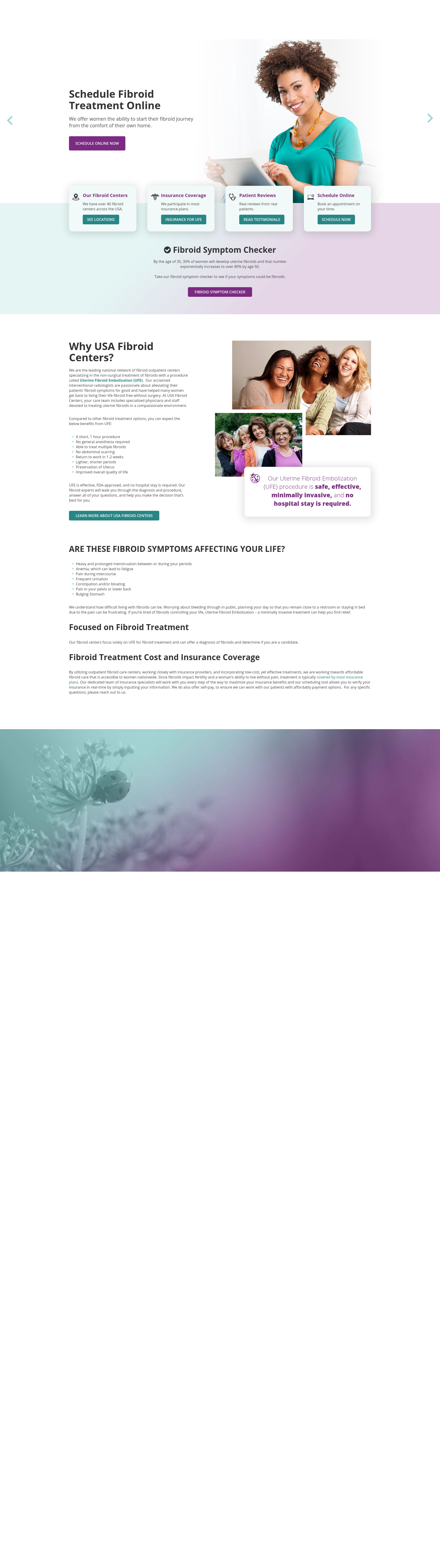 Screenshot of usafibroidcenters.com