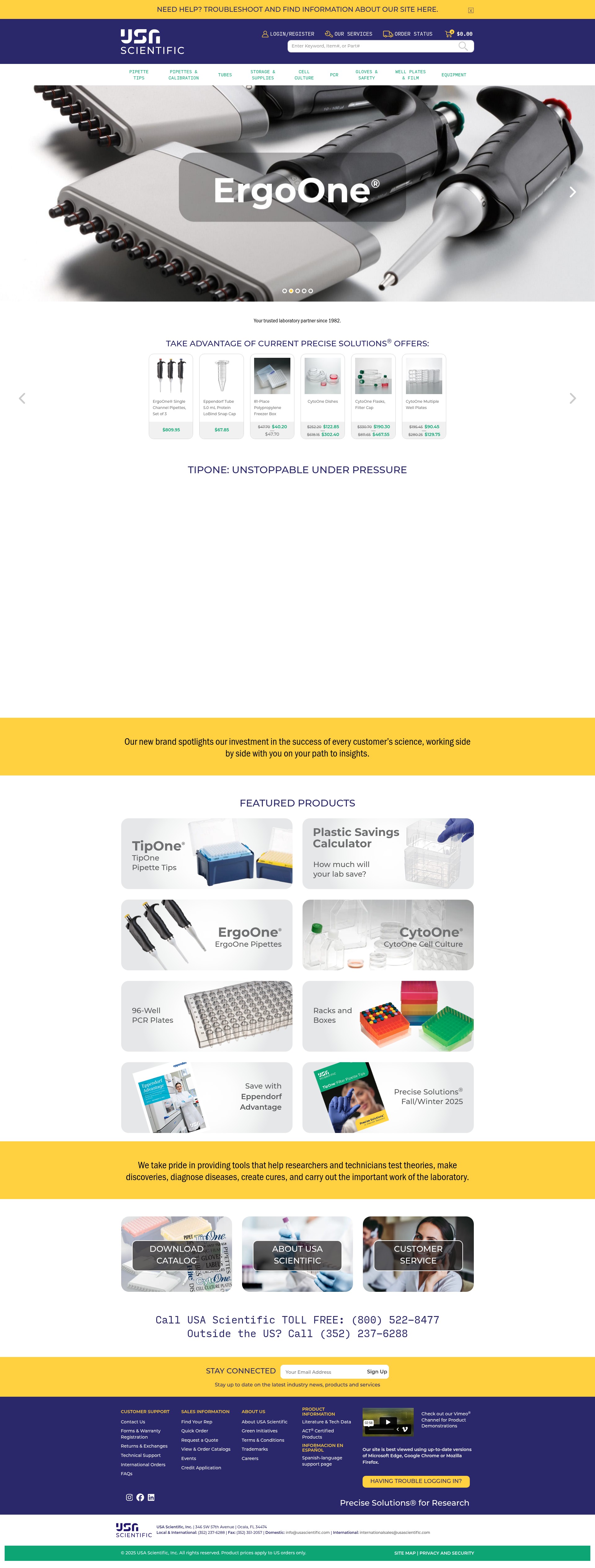 Screenshot of usascientific.com