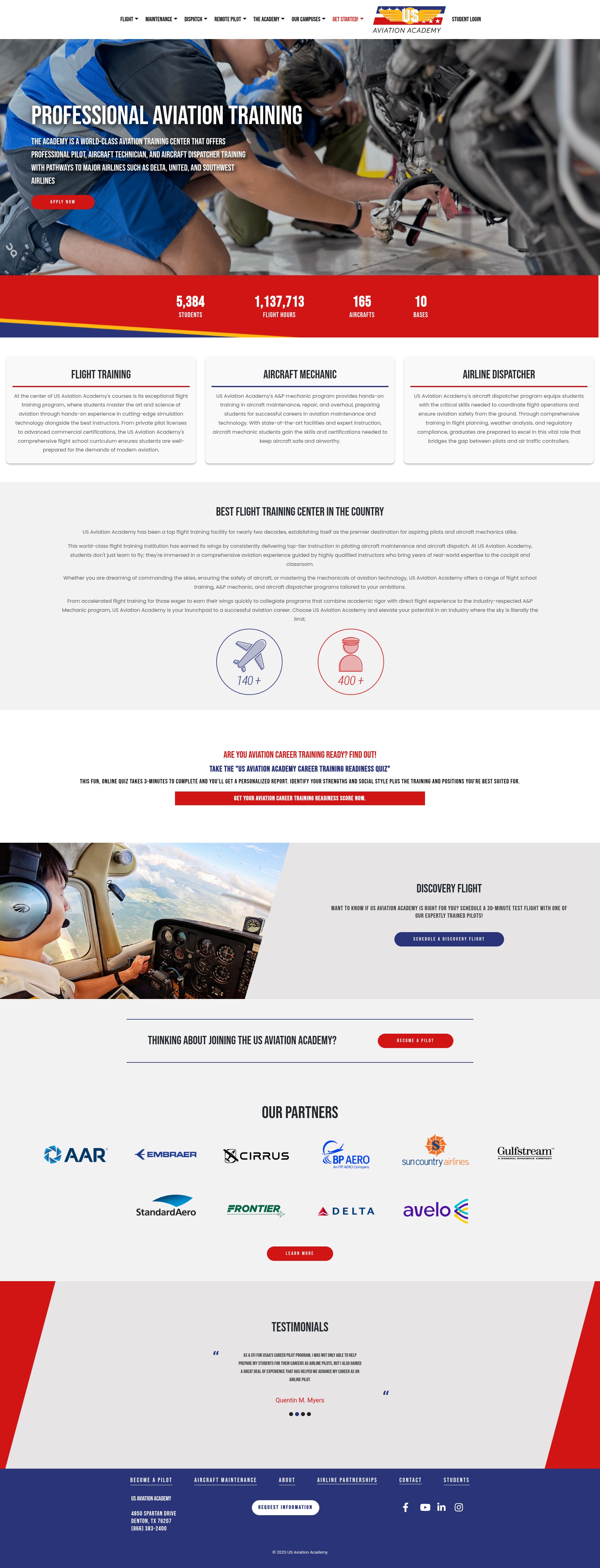 Screenshot of usaviationacademy.com