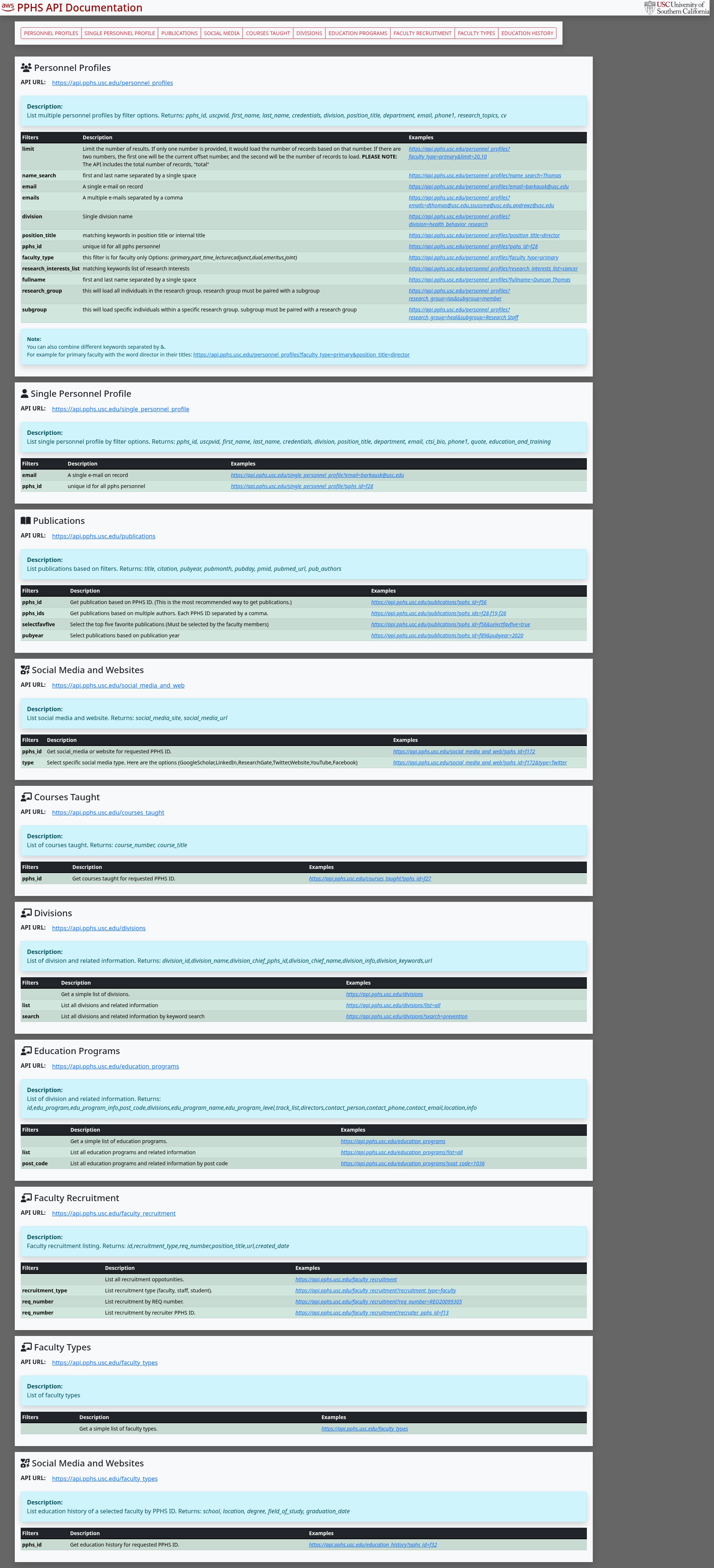 Screenshot of usc.edu