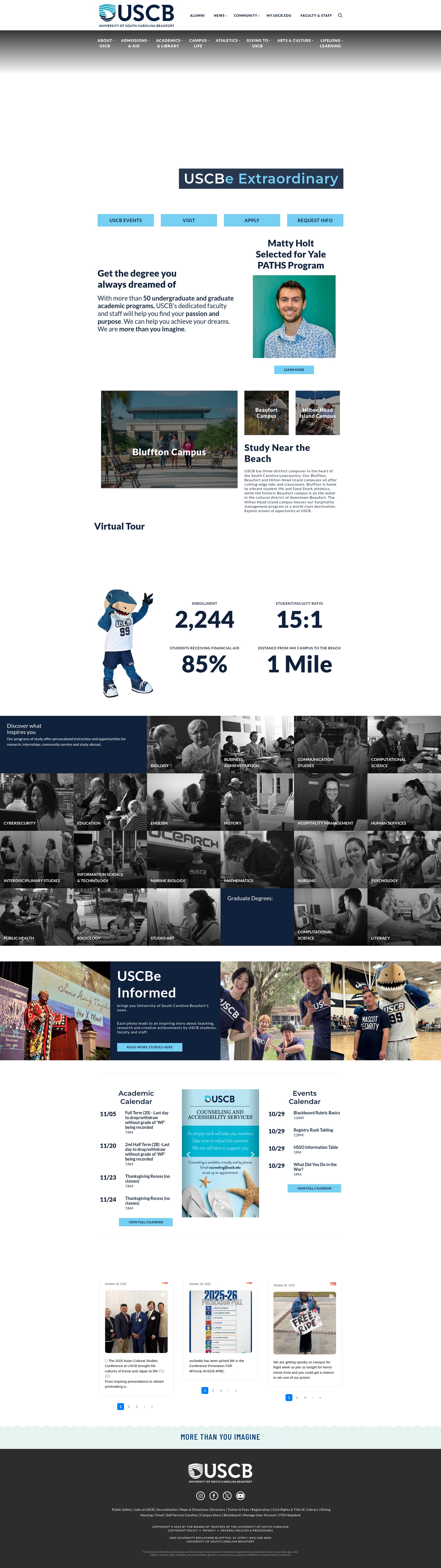 Screenshot of uscb.edu