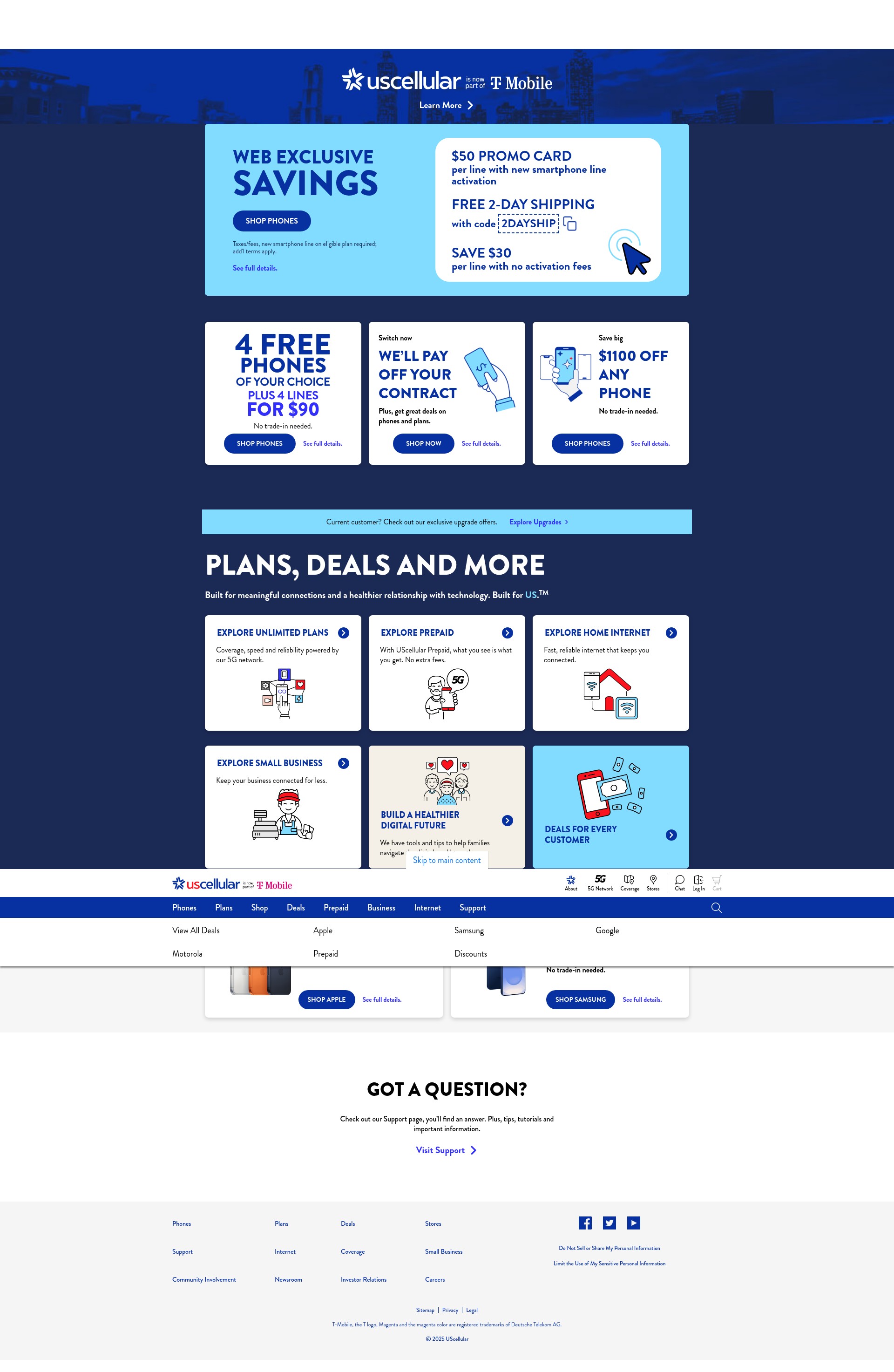 Screenshot of uscellular.com