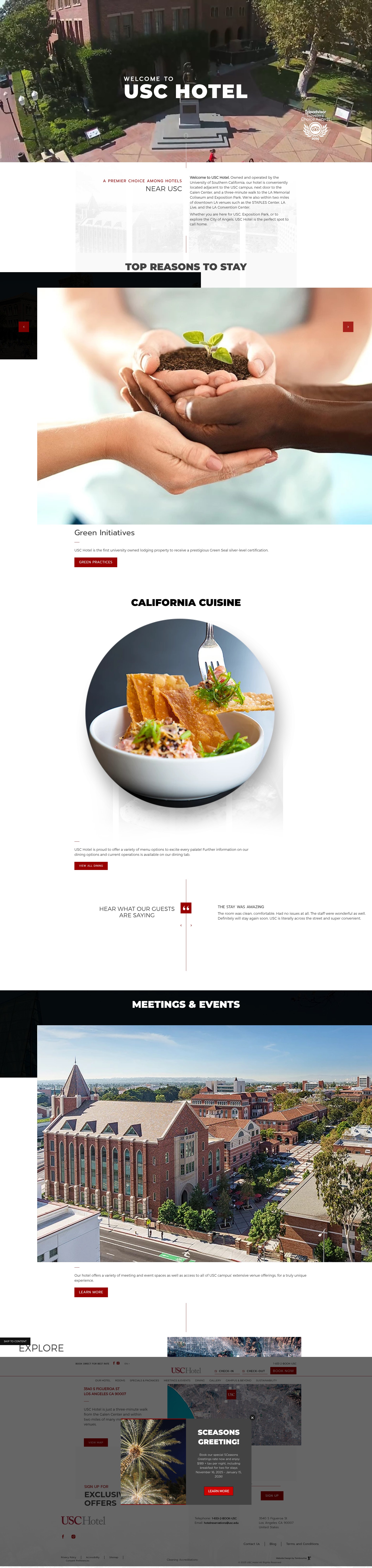 Screenshot of uschotel.usc.edu