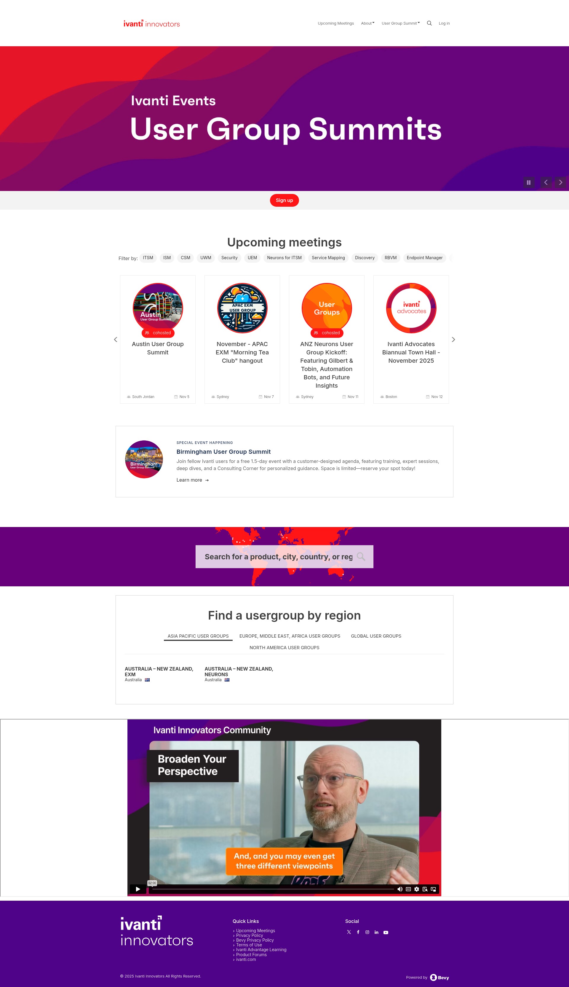 Screenshot of usergroups.ivanti.com