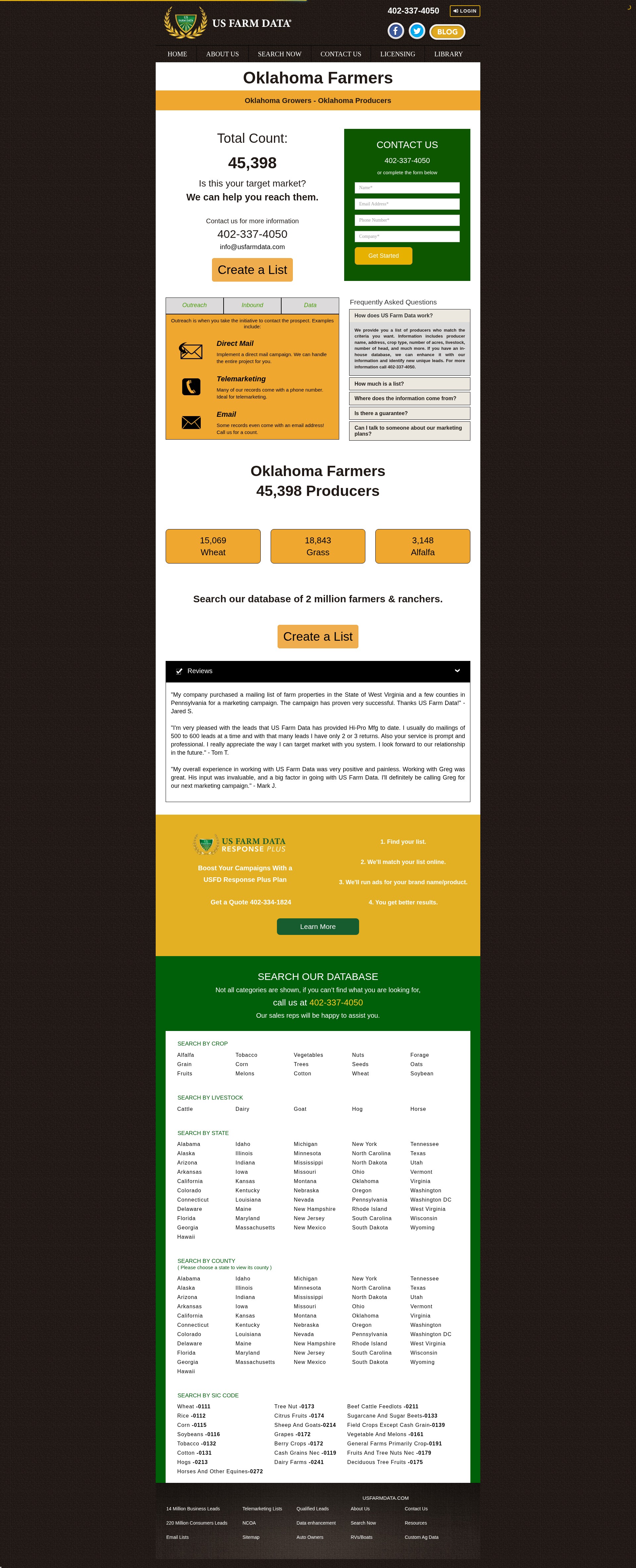 Screenshot of usfarmdata.com