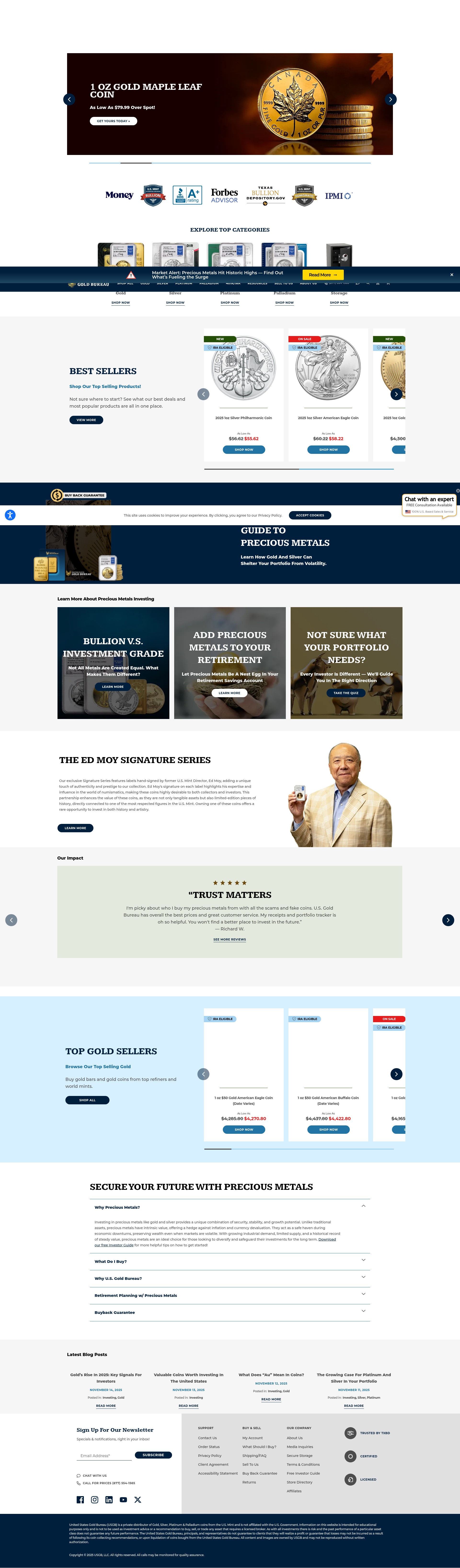 Screenshot of usgoldbureau.com