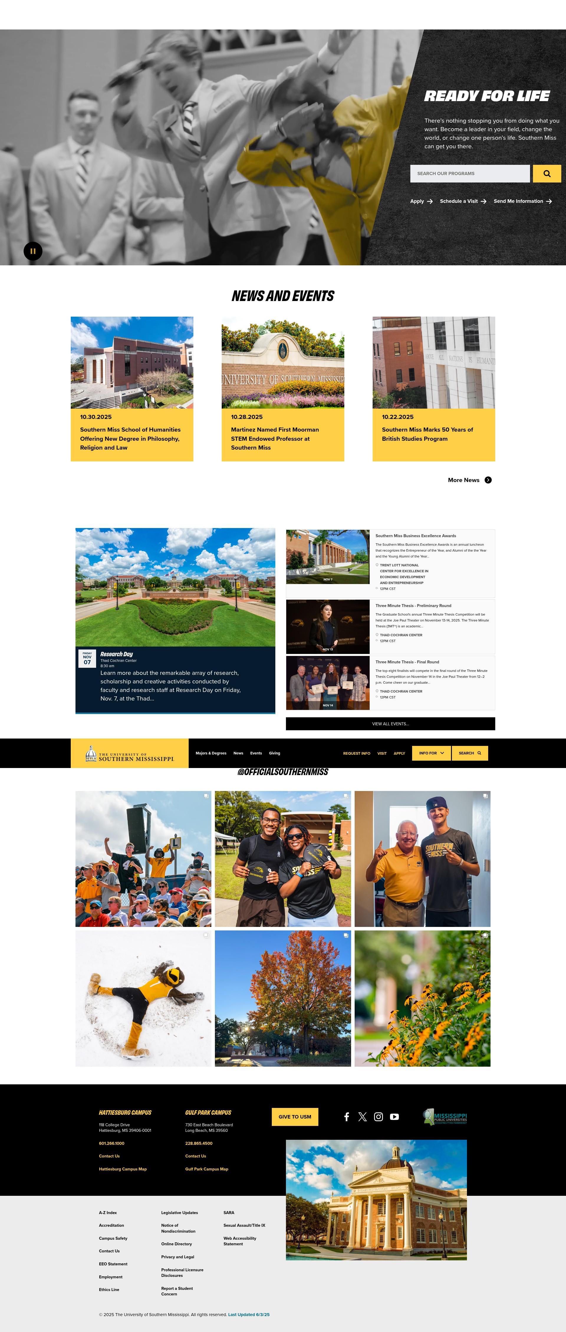 Screenshot of usm.edu
