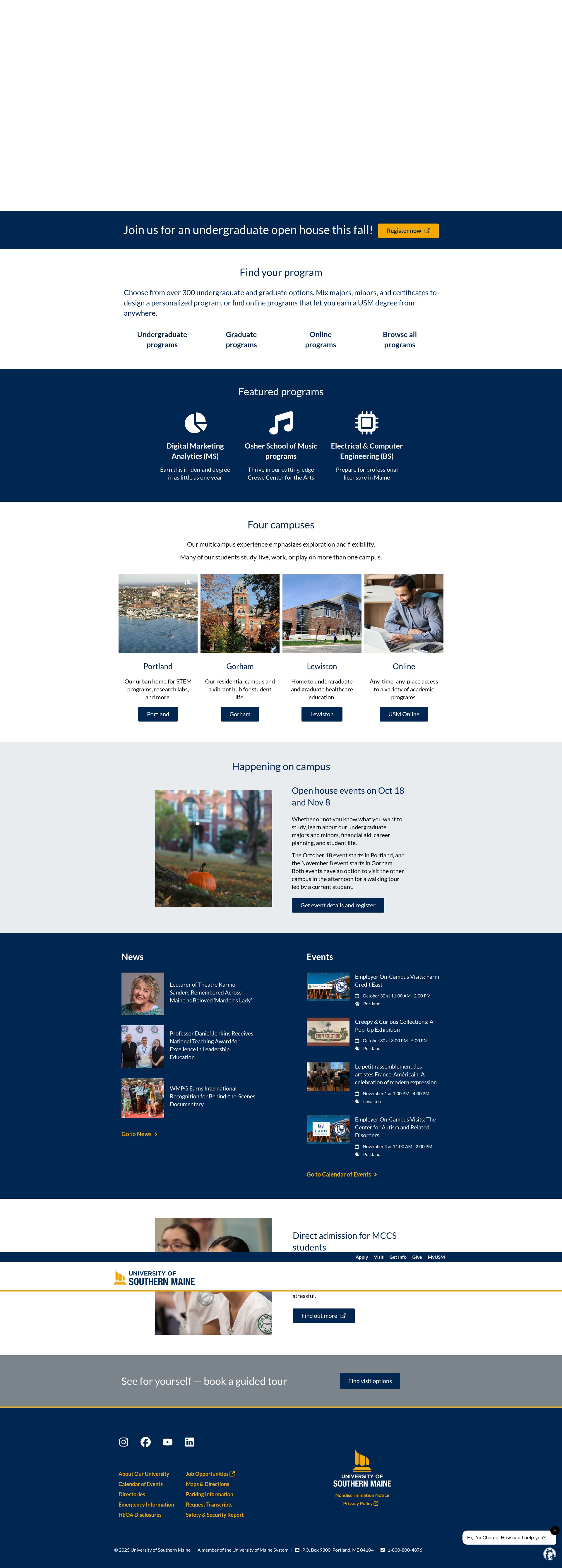 Screenshot of usm.maine.edu