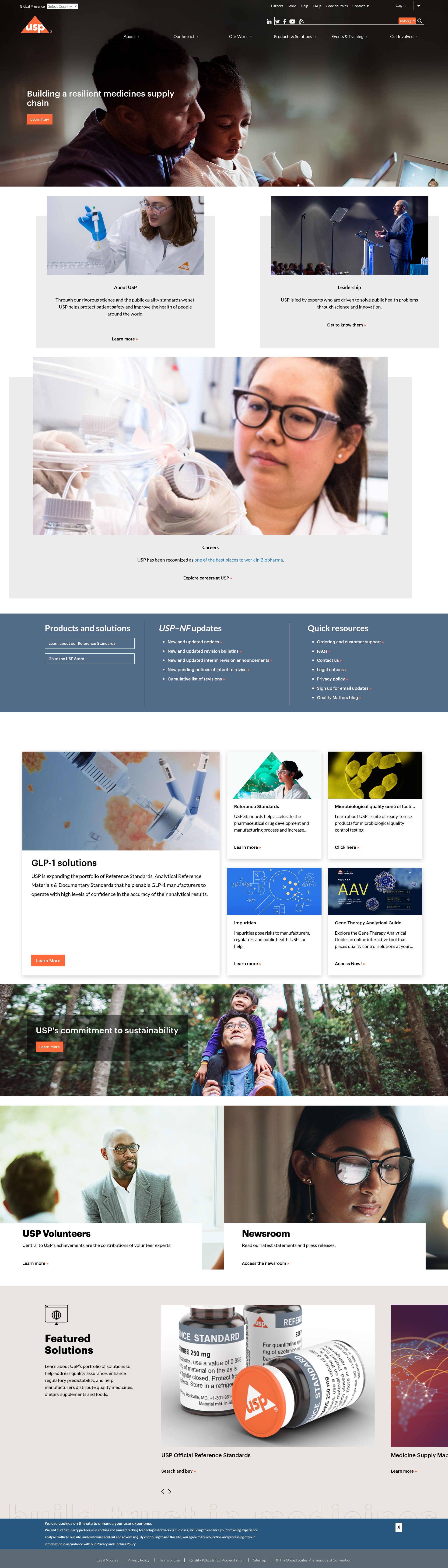 Screenshot of usp.org