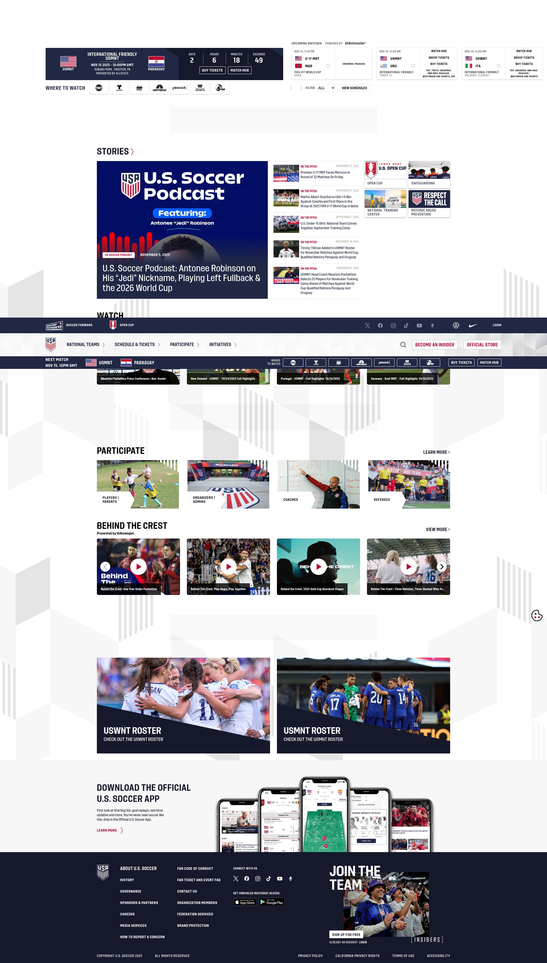 Screenshot of ussoccer.com