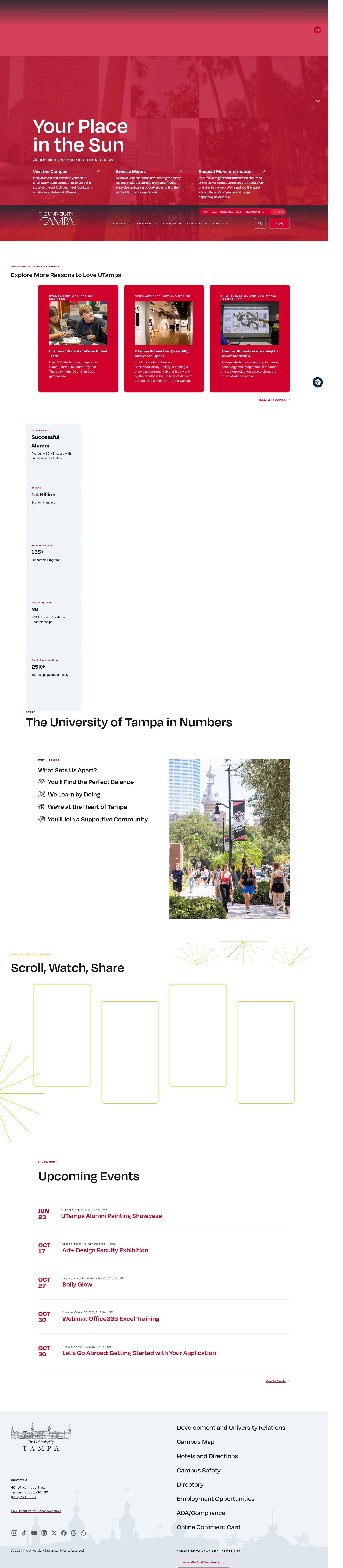 Screenshot of ut.edu