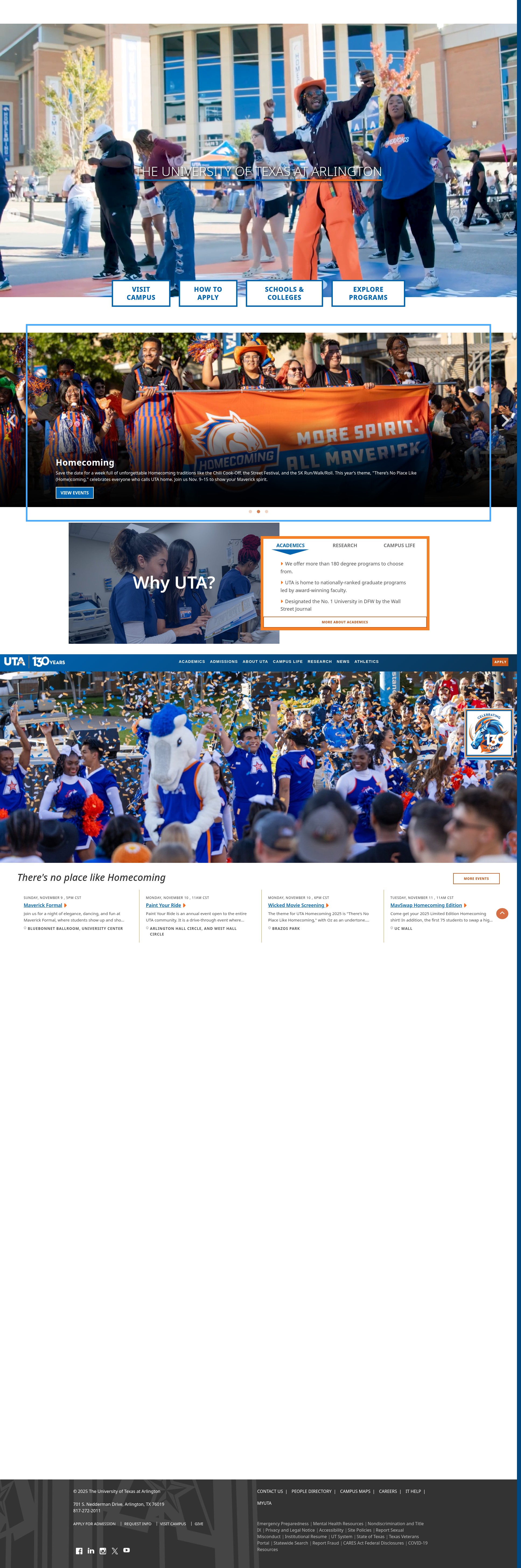 Screenshot of uta.edu