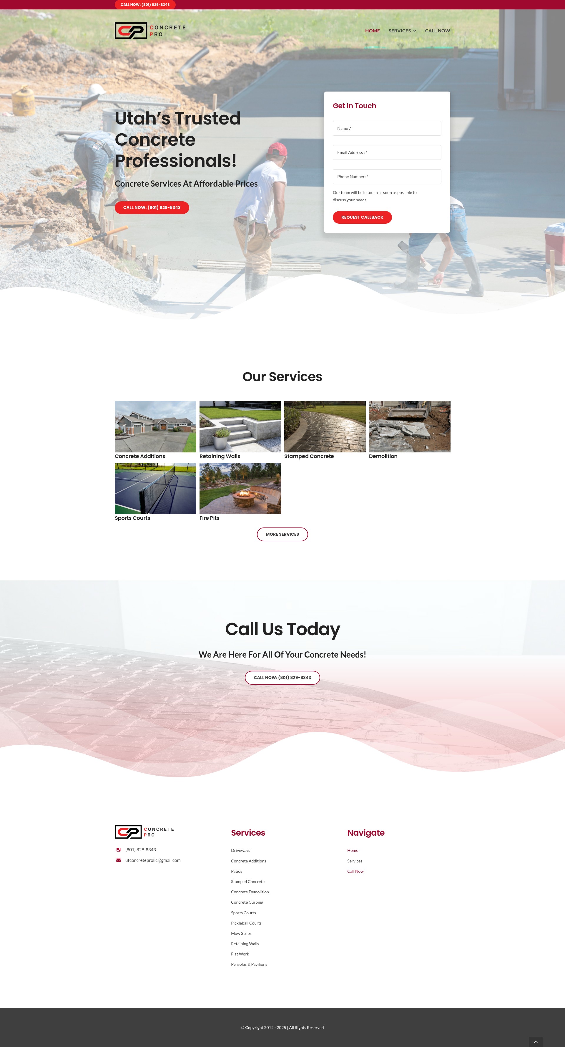 Screenshot of utahconcretepro.com