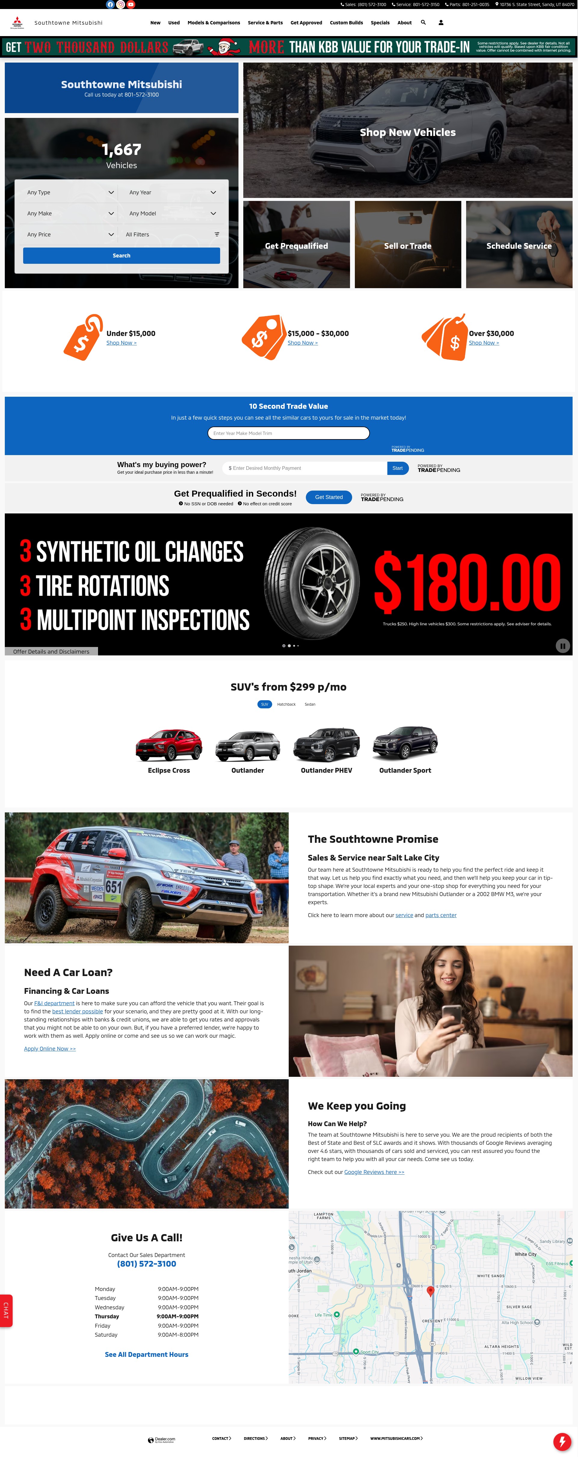 Screenshot of utahmitsubishi.com