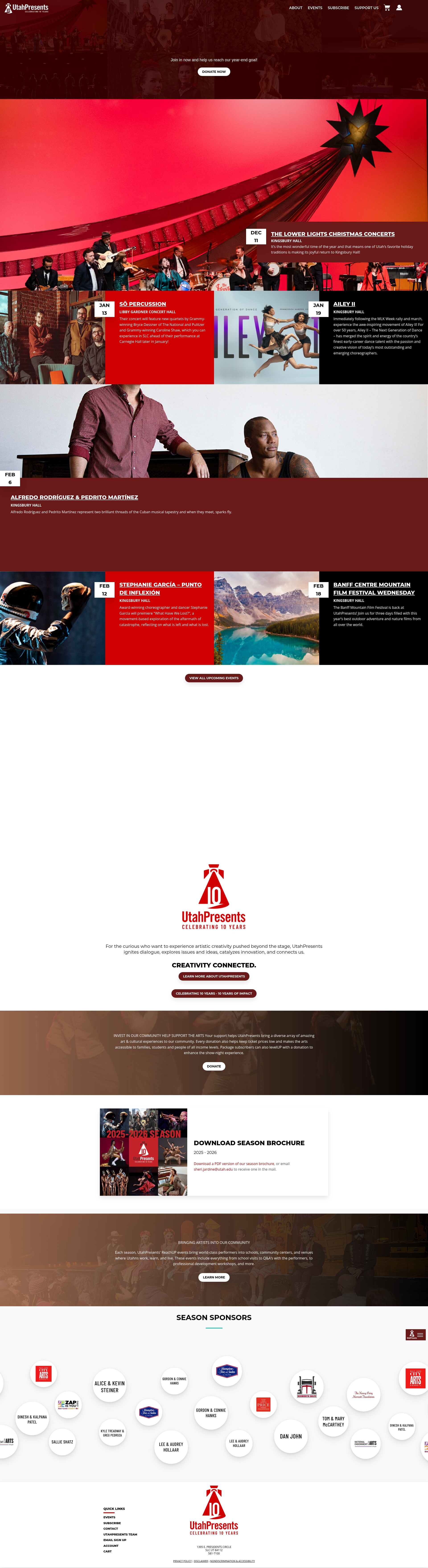 Screenshot of utahpresents.org