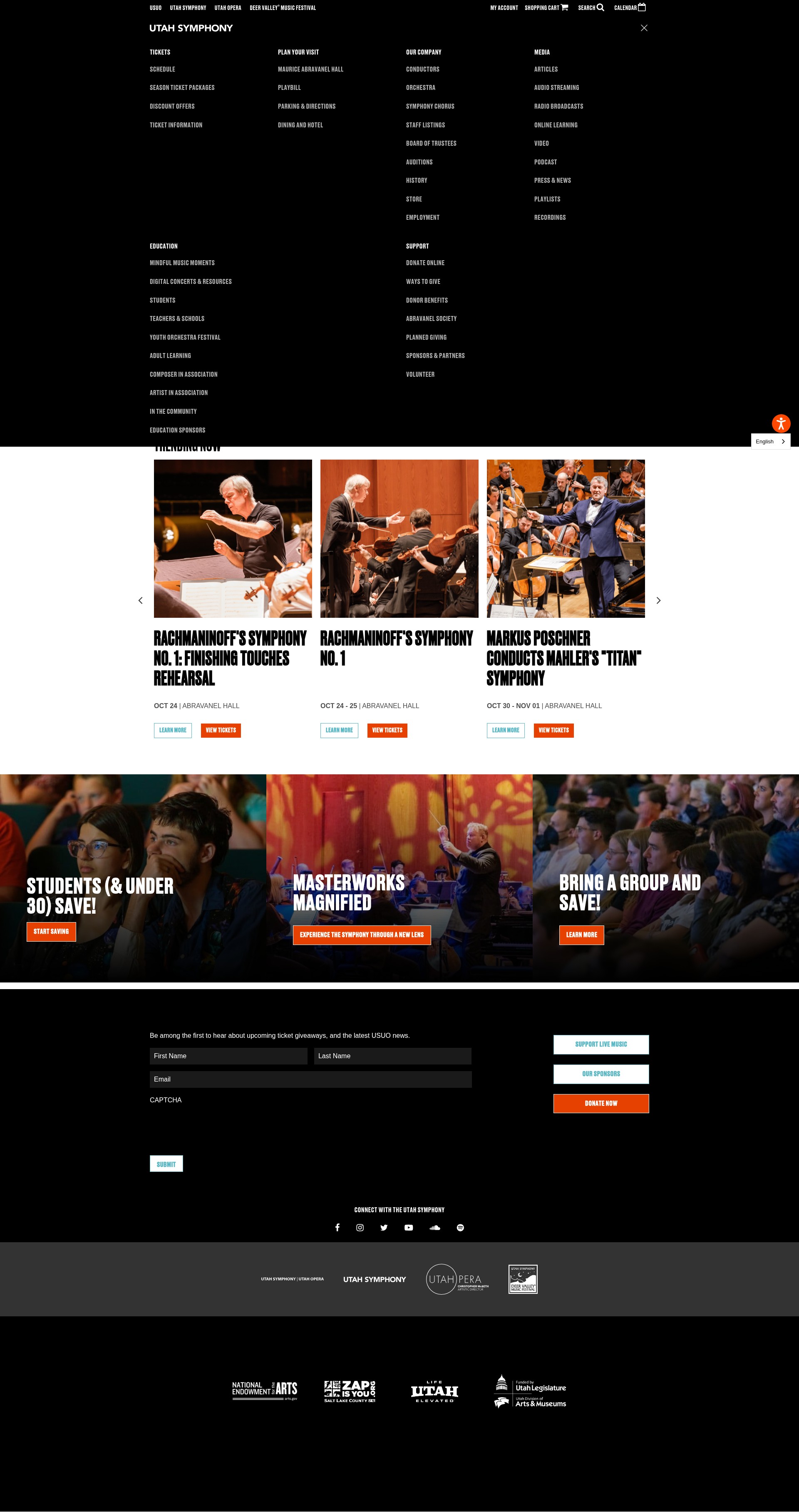 Screenshot of utahsymphony.org