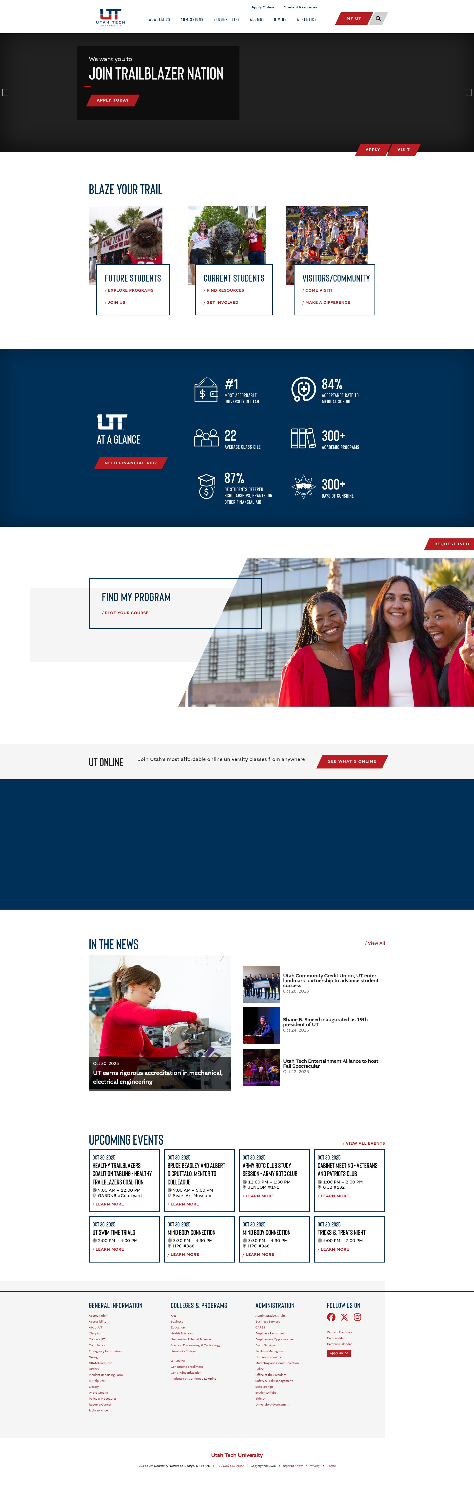 Screenshot of utahtech.edu