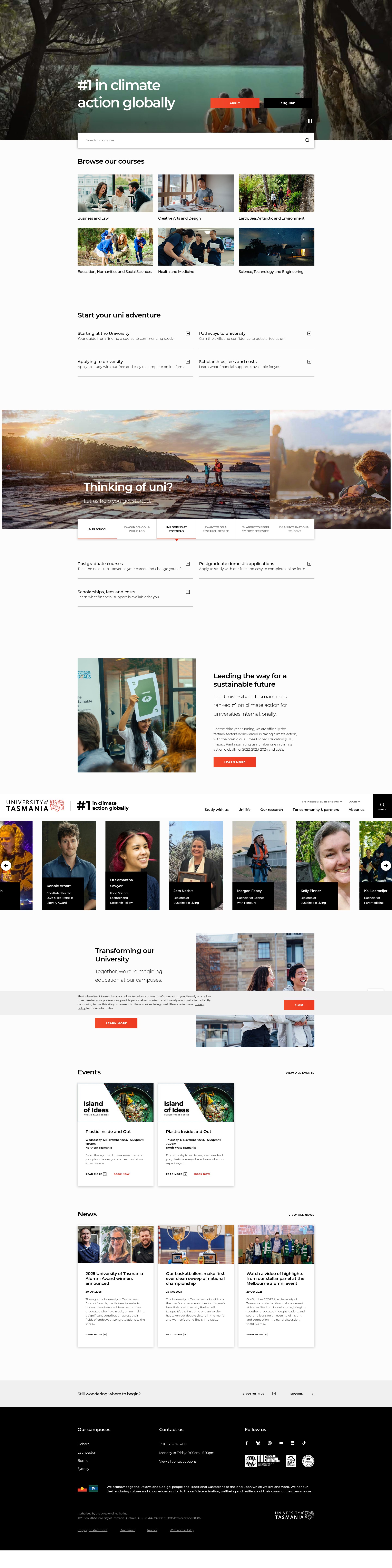 Screenshot of utas.edu.au
