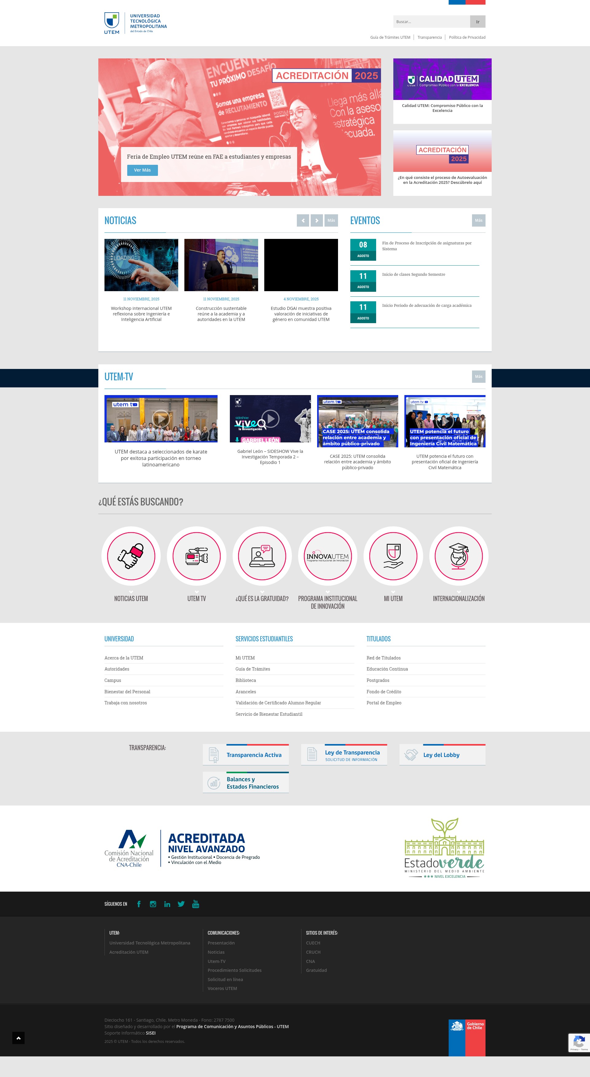 Screenshot of utem.cl