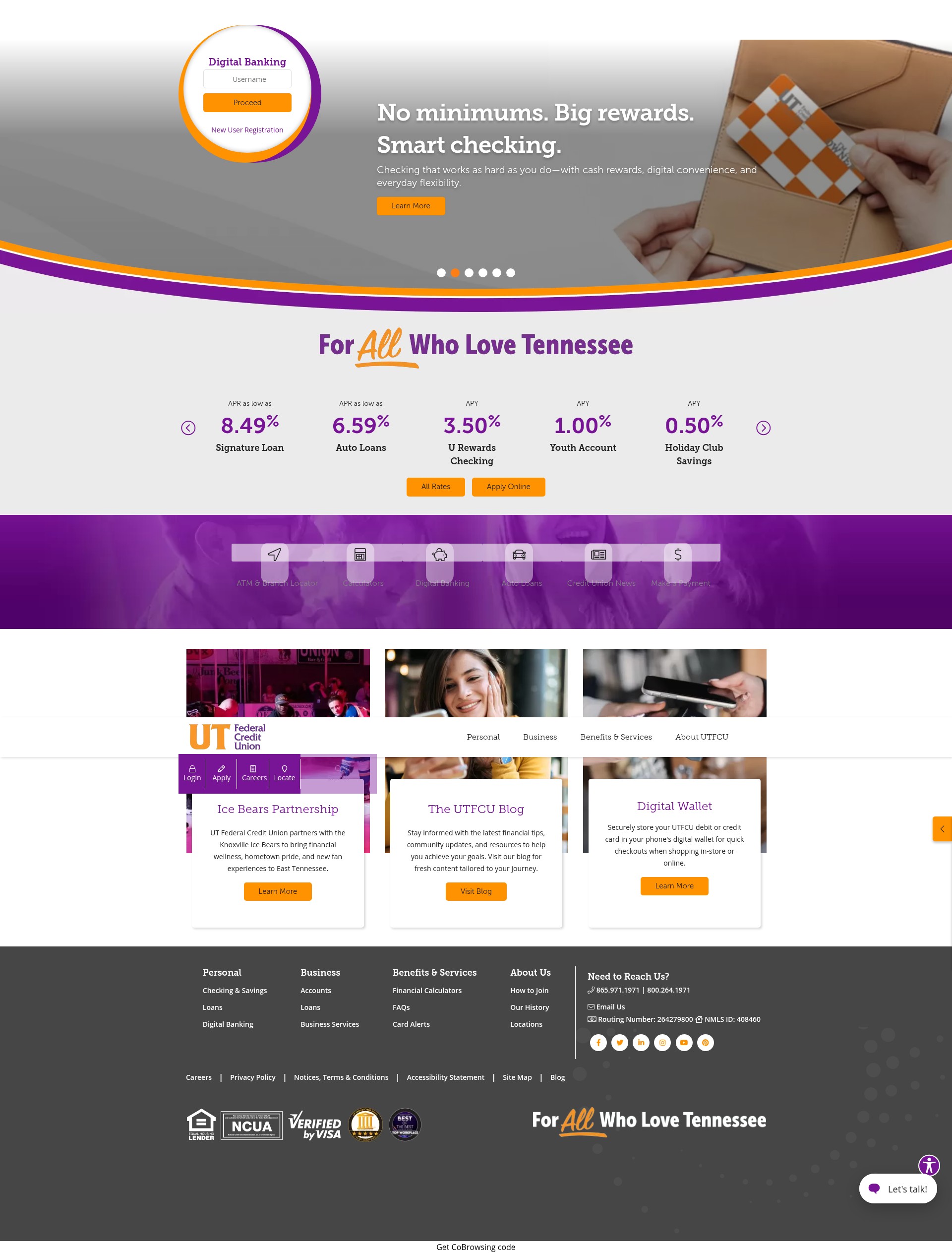 Screenshot of utfcu.org