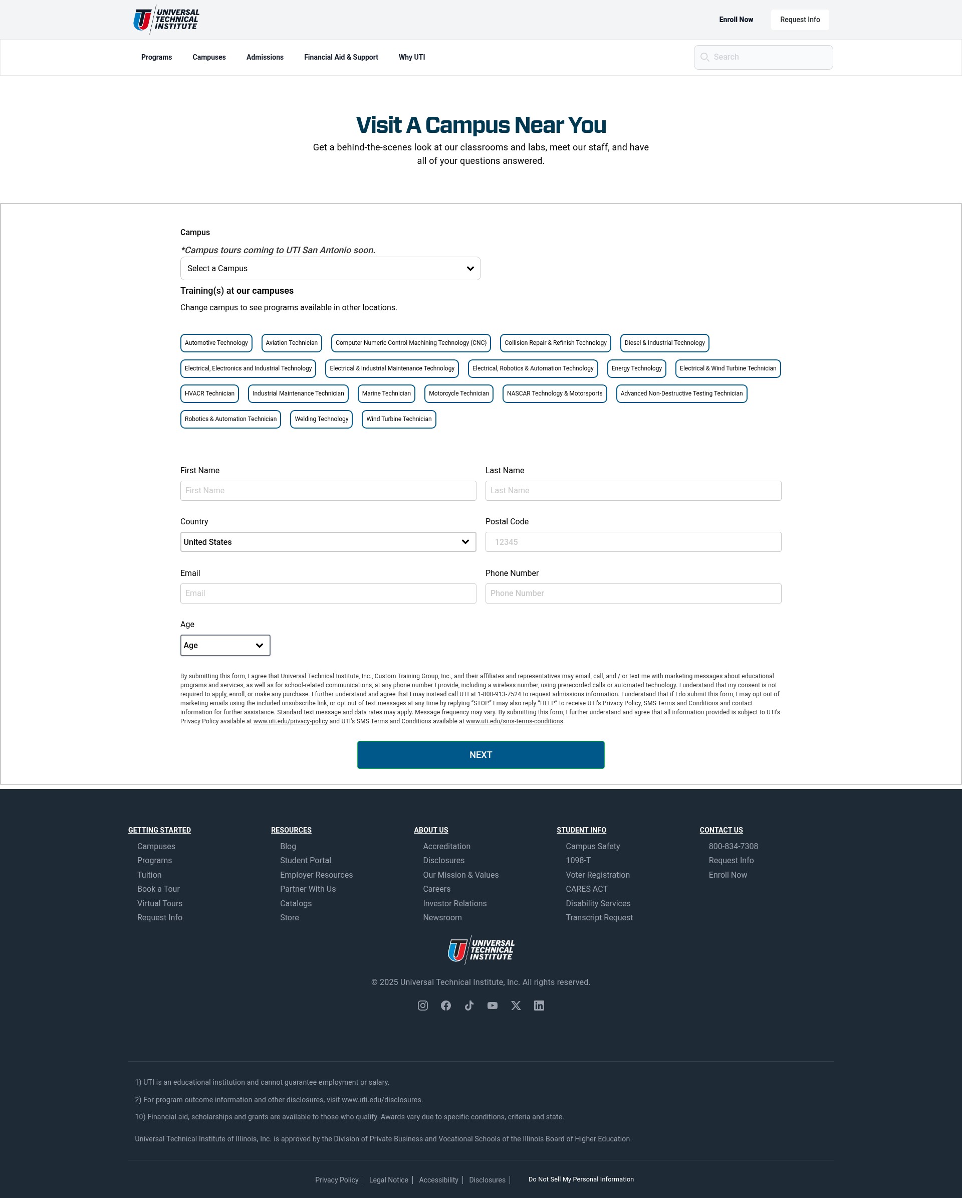 Screenshot of uti.edu