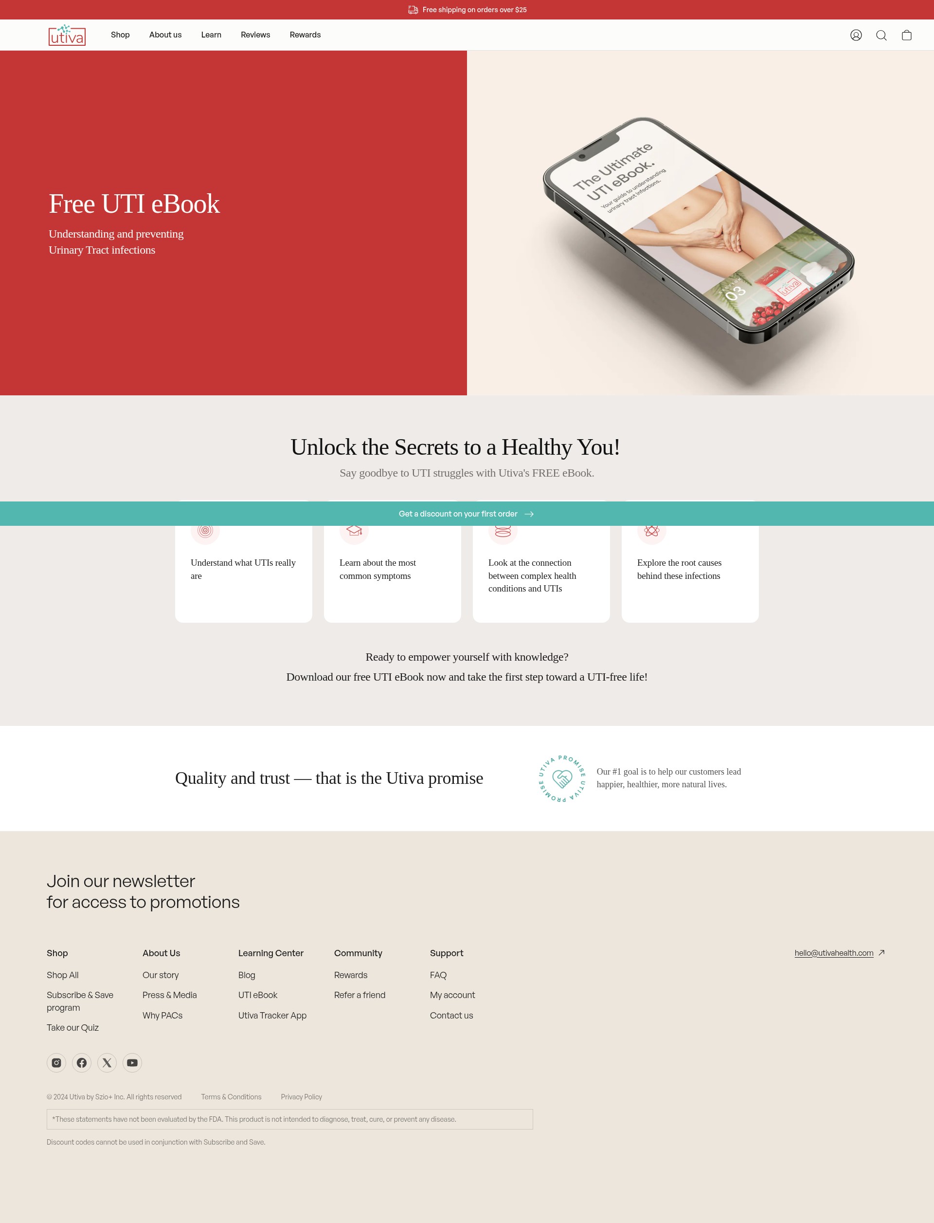 Screenshot of utivahealth.com