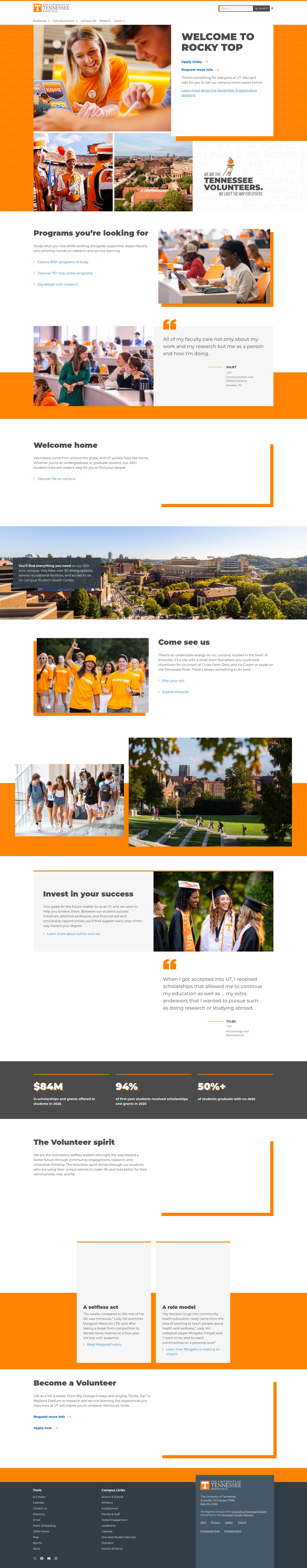 Screenshot of utk.edu